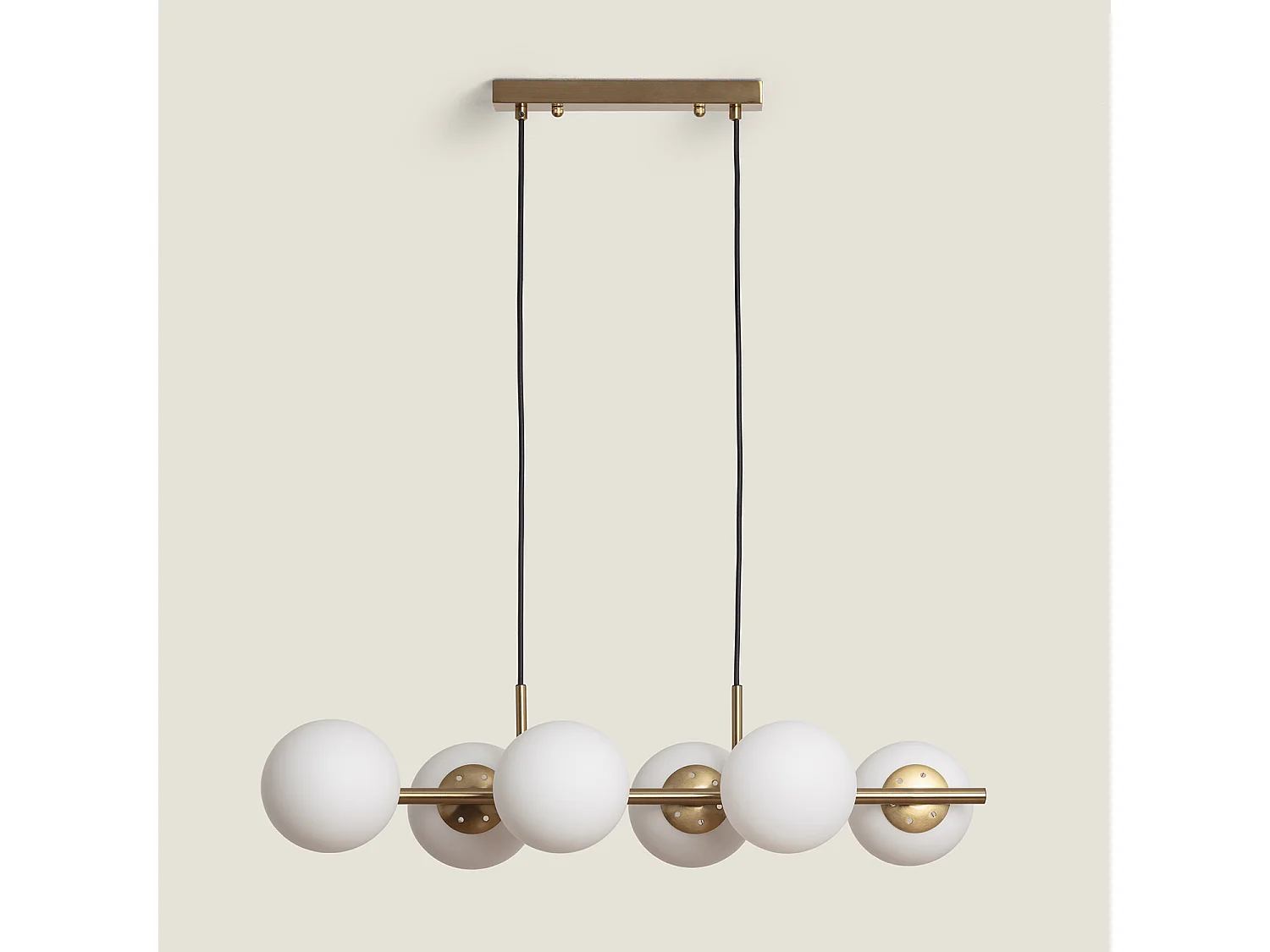 Suspension Métal et Verre Moonlight Brass 6 Spots Doré