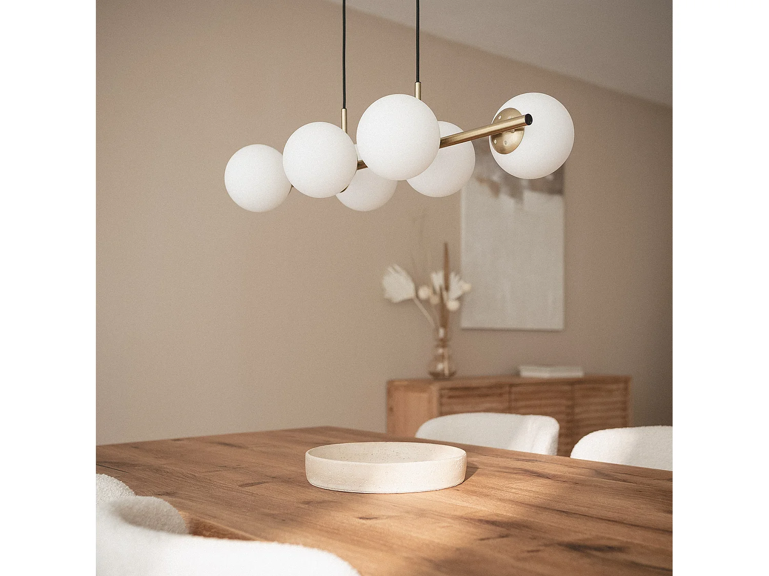 Lampada a Sospensione in Metallo Moonlight Brass 6 Faretti Oro