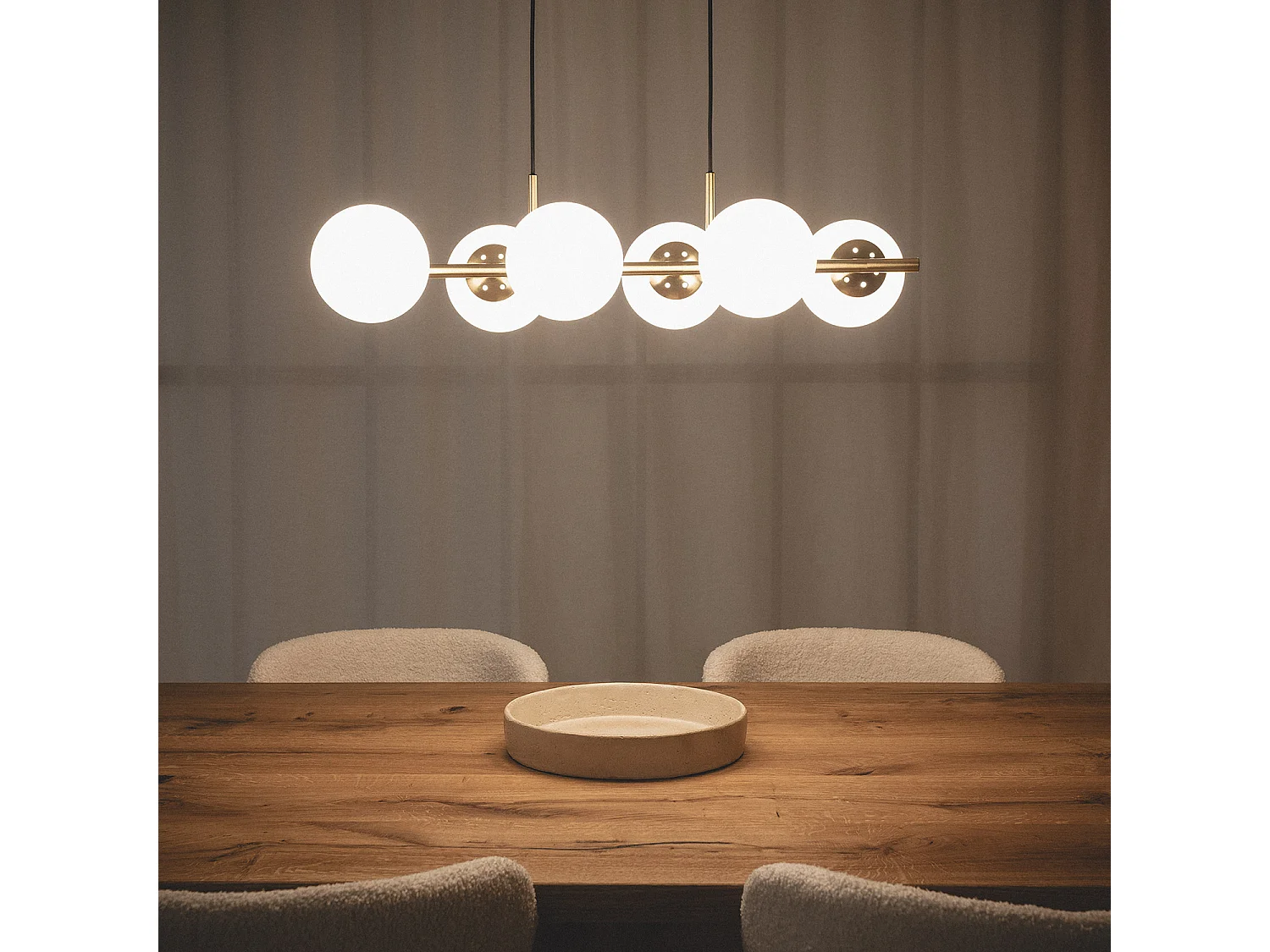 Lampada a Sospensione in Metallo Moonlight Brass 6 Faretti Oro