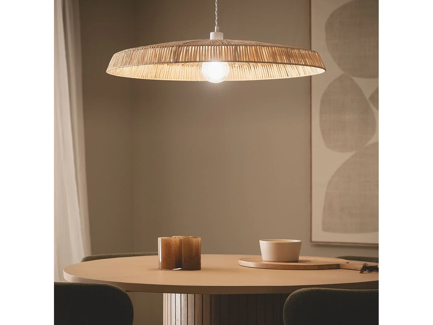 Lampada a Sospensione Fibre Naturali Yokho Naturale