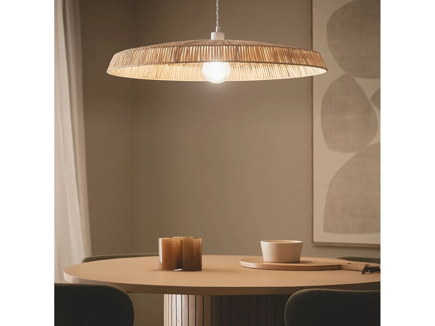 Lampada a Sospensione Fibre Naturali Yokho Naturale