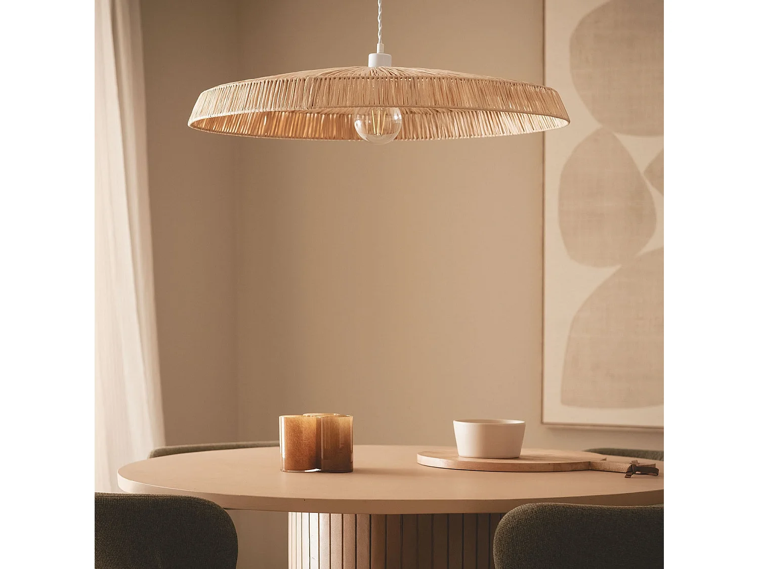 Lampada a Sospensione Fibre Naturali Yokho Naturale