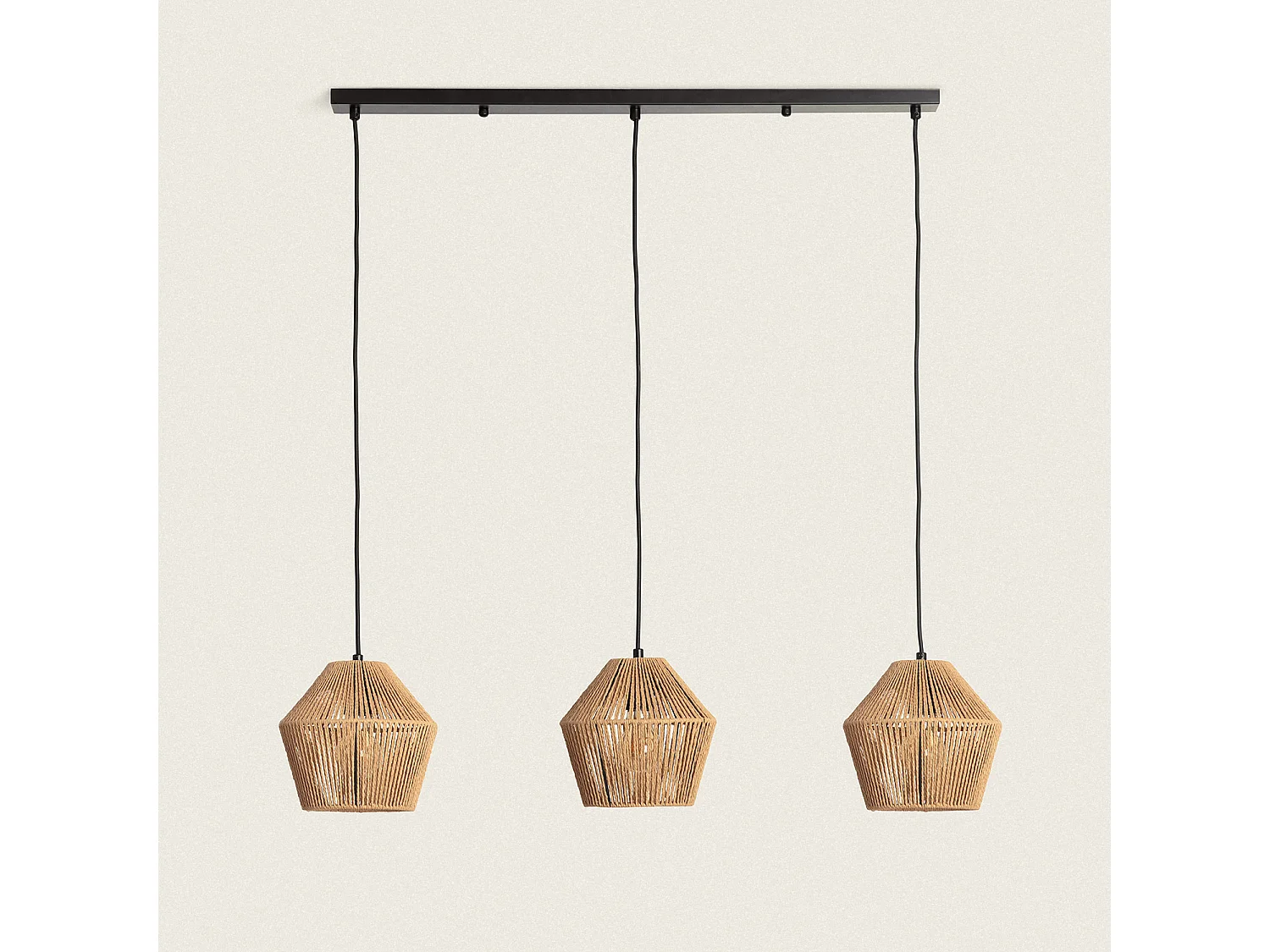 Suspension Papier Tressé Kirito 3 Spots  Naturel