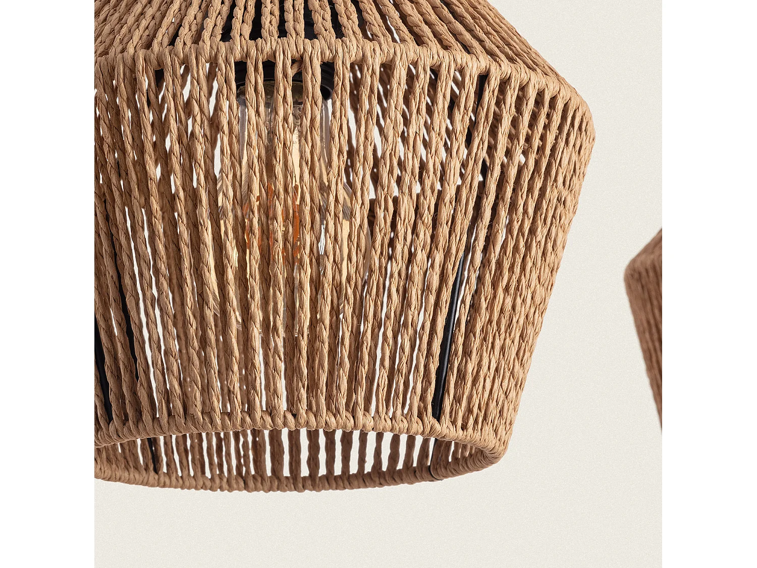 Suspension Papier Tressé Kirito 3 Spots  Naturel