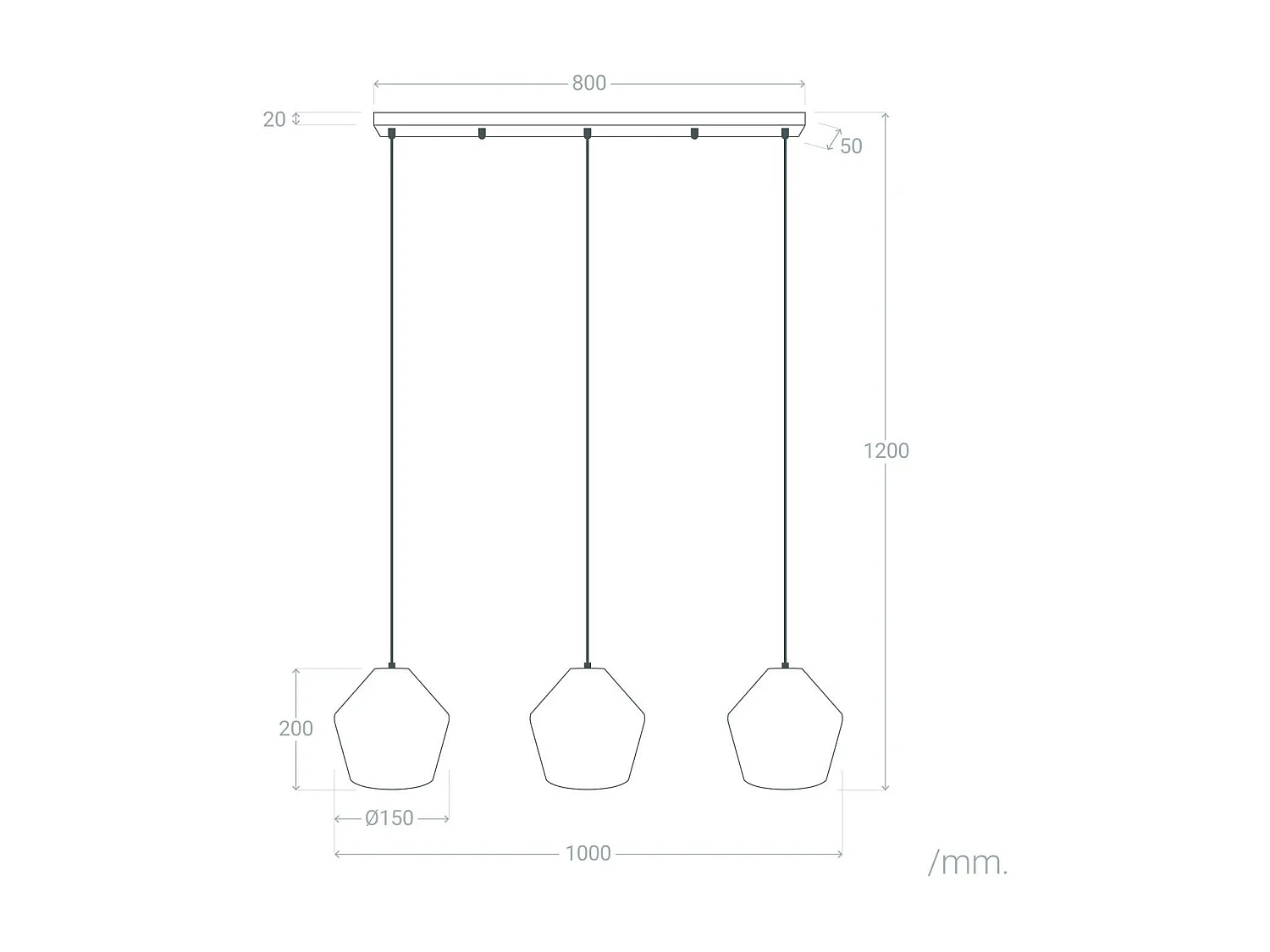 Lámpara Colgante Papel Trenzado Kirito 3 Focos Natural