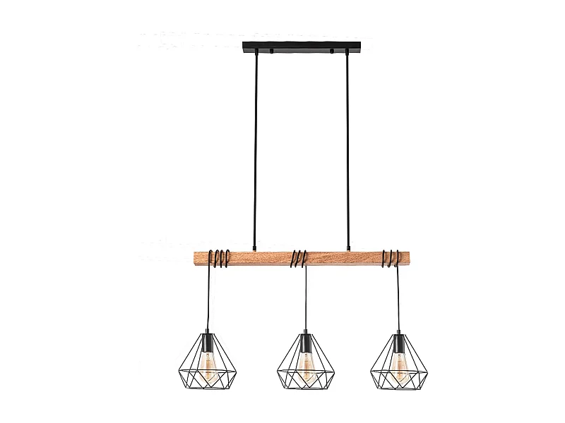 Lámpara Colgante Metal Sardo 3 Focos Negro