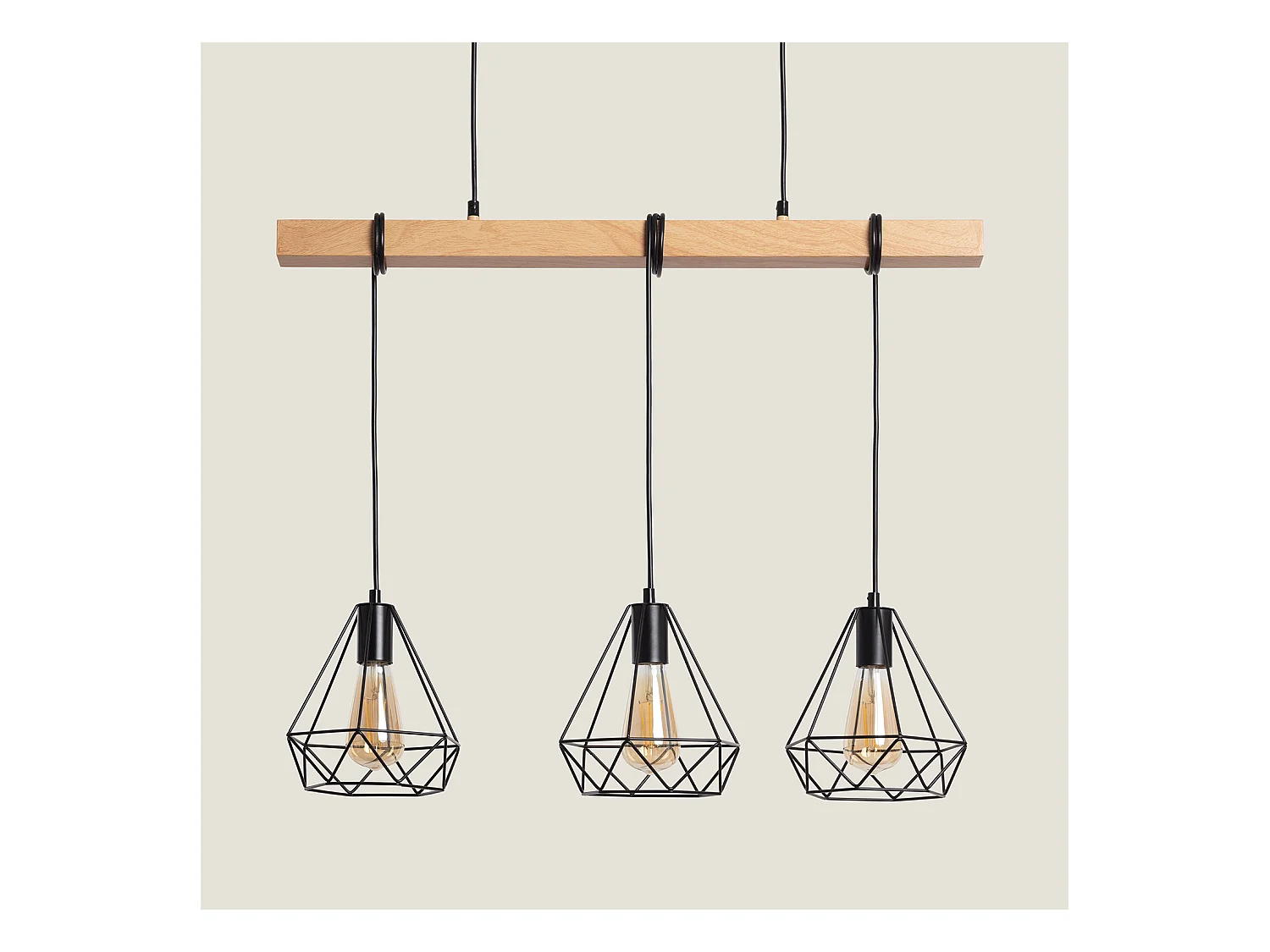 Suspension Métal Sardo 3 Spots Noir