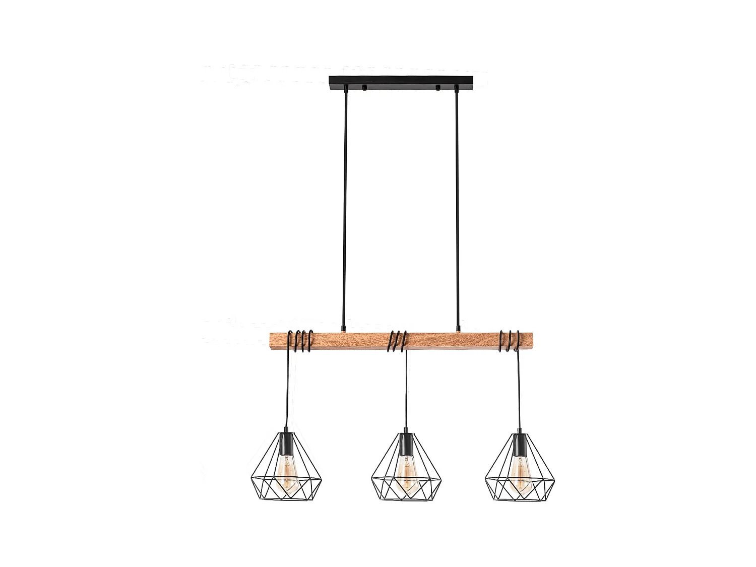 Lámpara Colgante Metal Sardo 3 Focos Negro