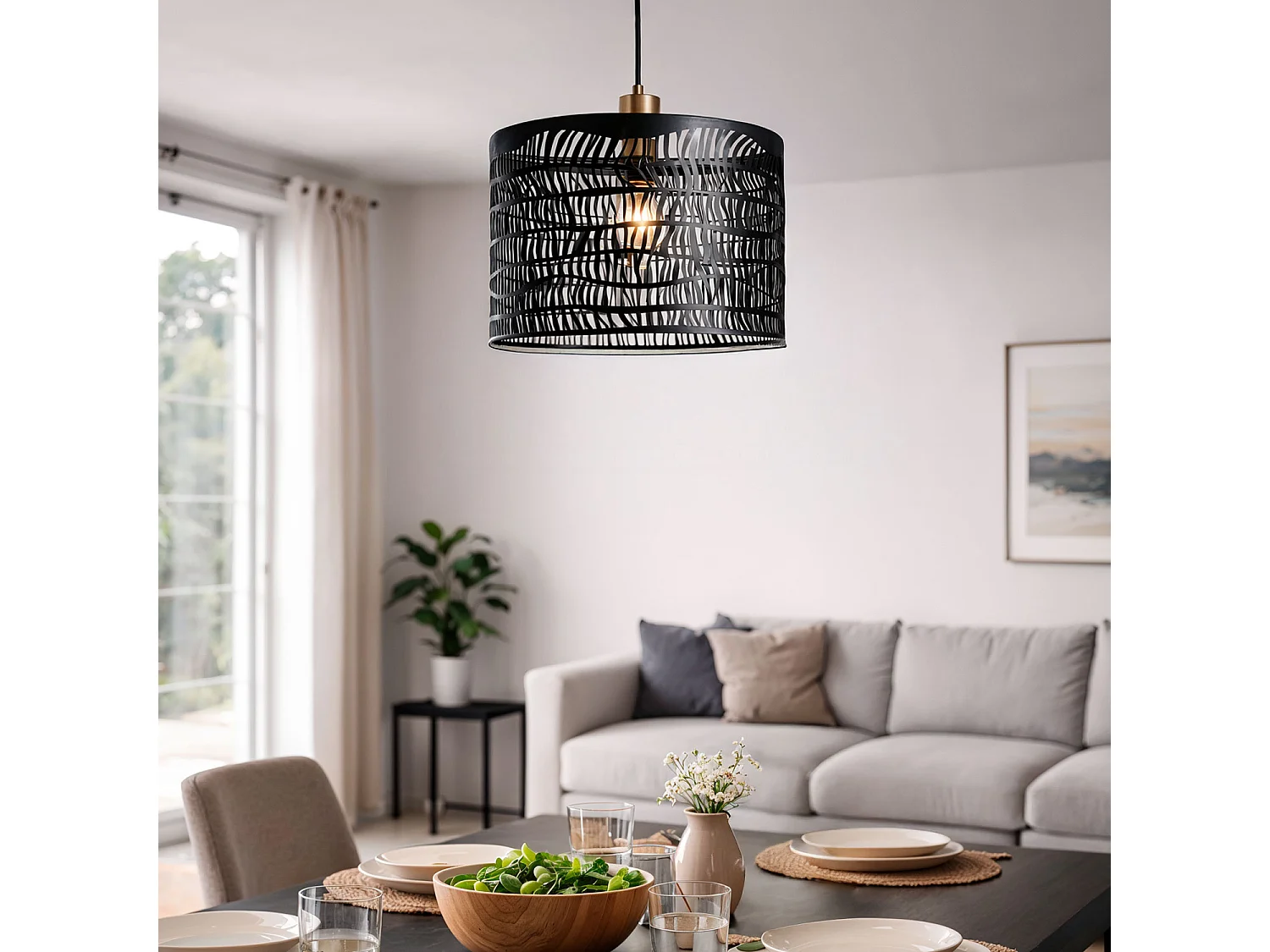 Suspension en métal Vitta Noir