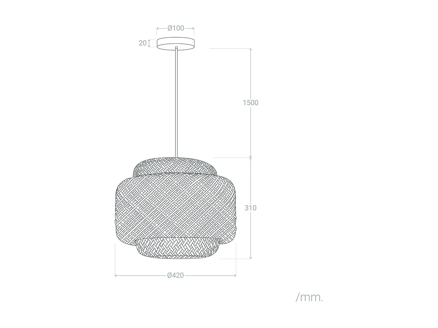 Suspension Bambou Nagua Naturel