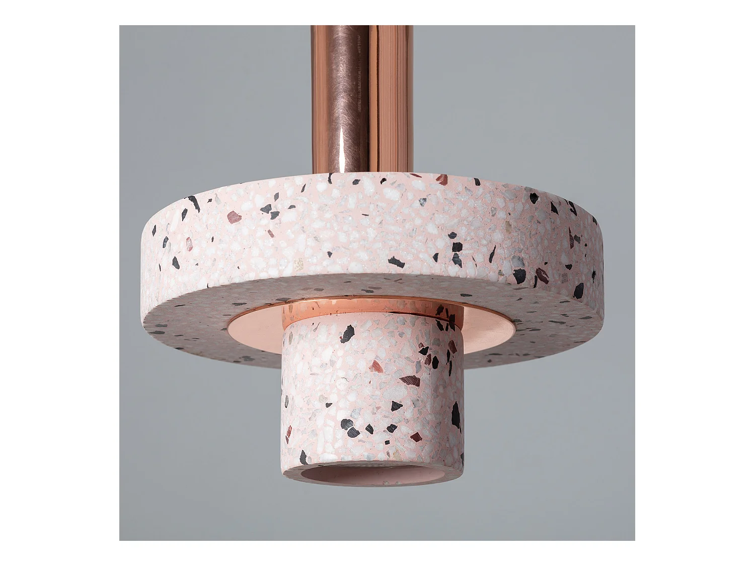 Lampada a Sospensione Metallo e Cemento Hestia Oro Rosa