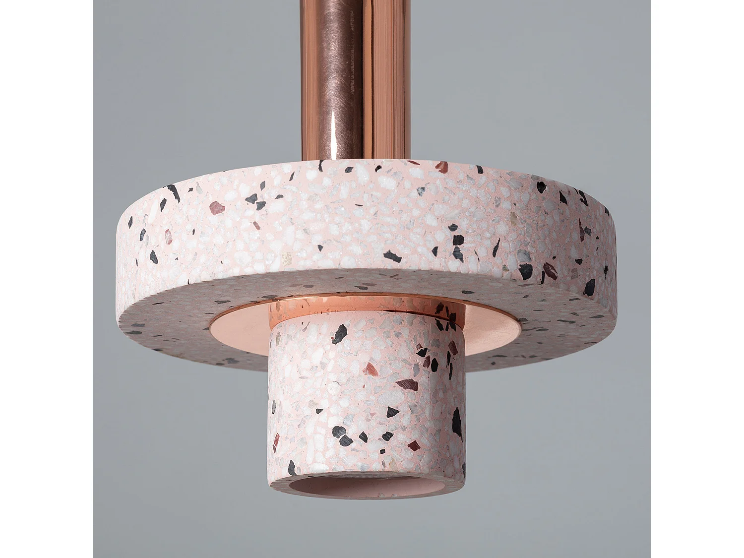 Lampada a Sospensione Metallo e Cemento Hestia Oro Rosa