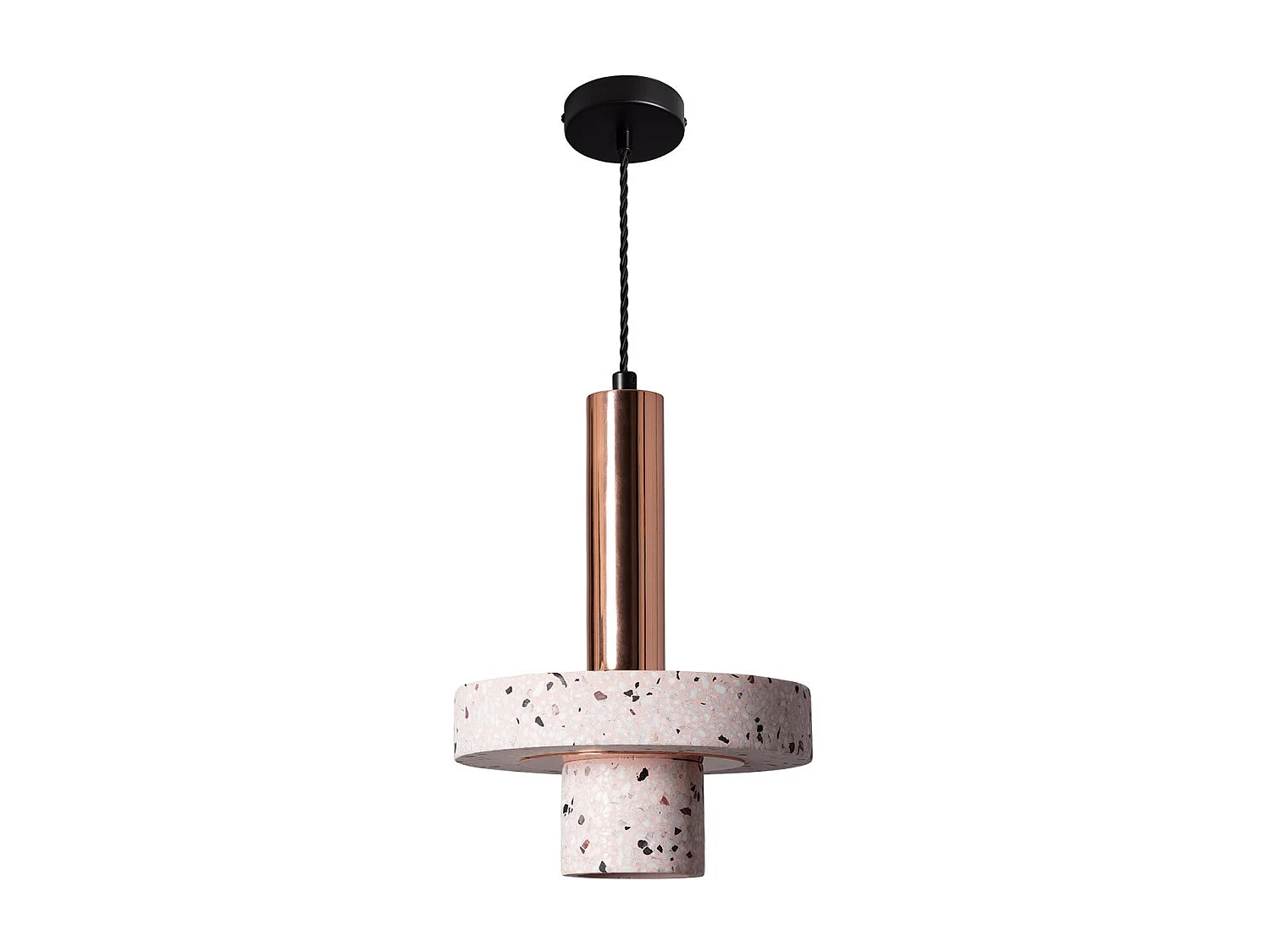 Lampada a Sospensione Metallo e Cemento Hestia Oro Rosa