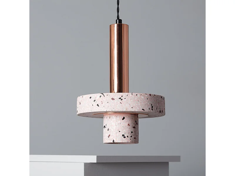 Suspension Métal et Ciment Hestia Or rose