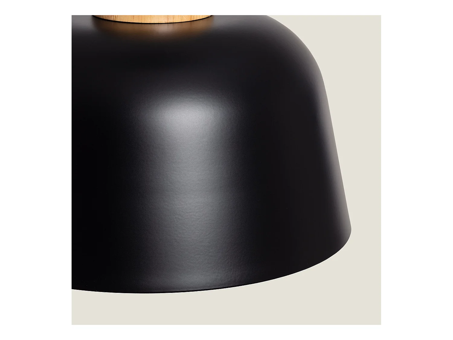 Lampada a Sospensione Metallo e Legno Wawak Nero