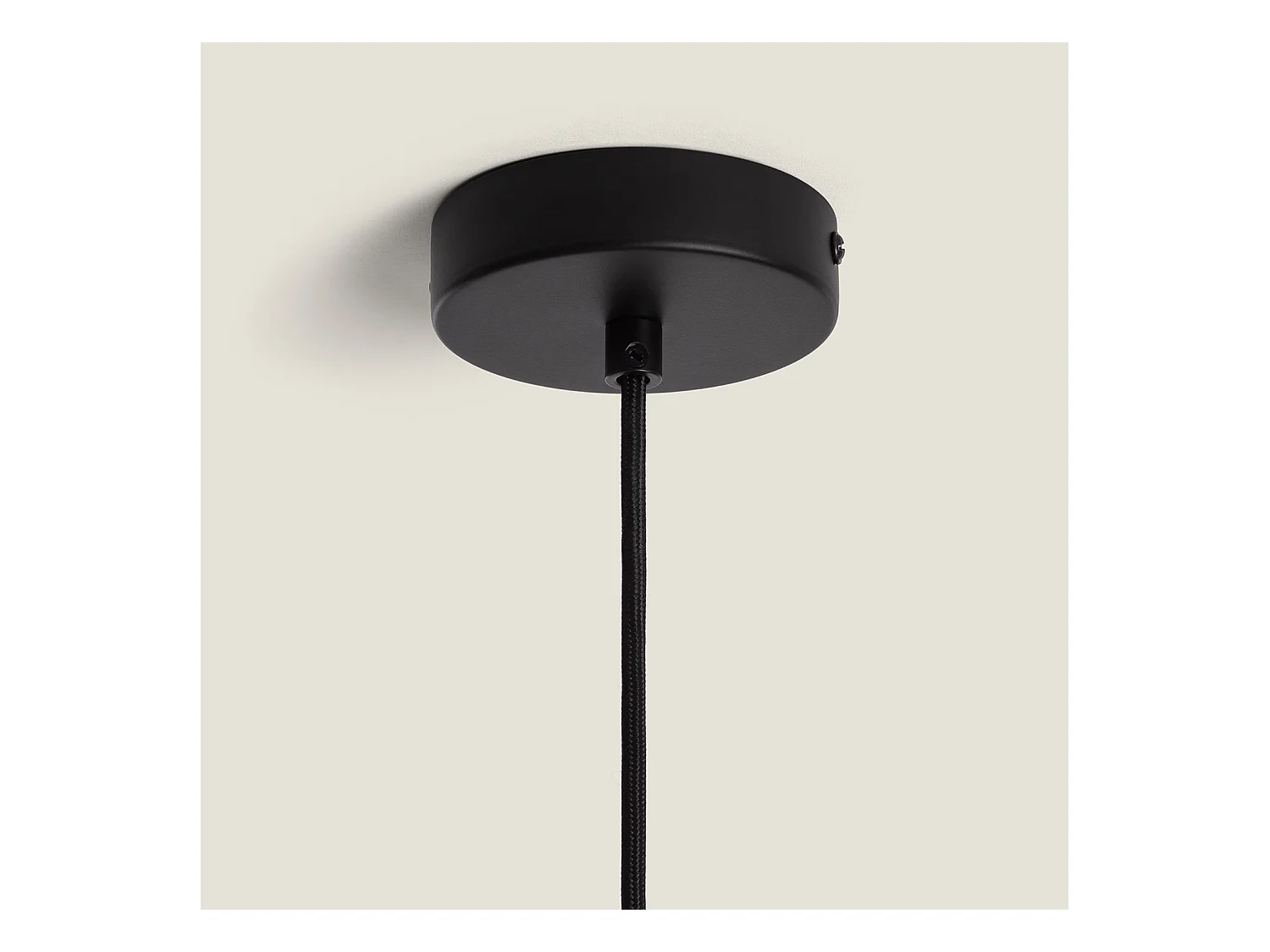 Lampada a Sospensione Metallo e Legno Wawak Nero