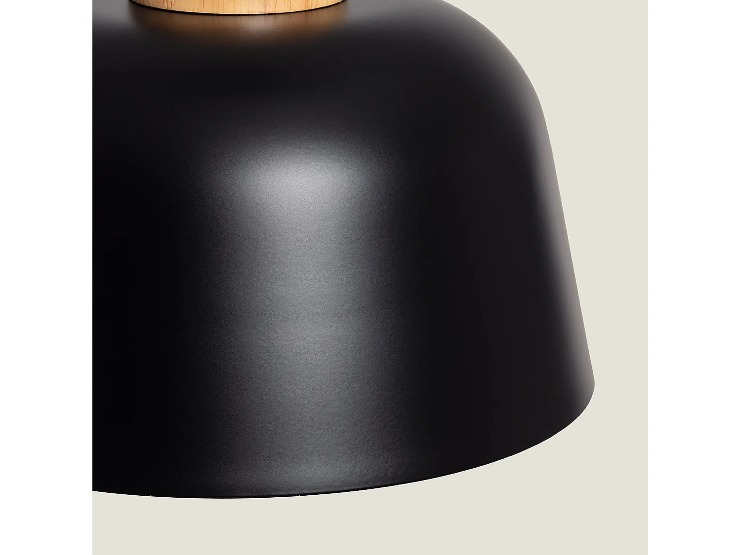 Lampada a Sospensione Metallo e Legno Wawak Nero