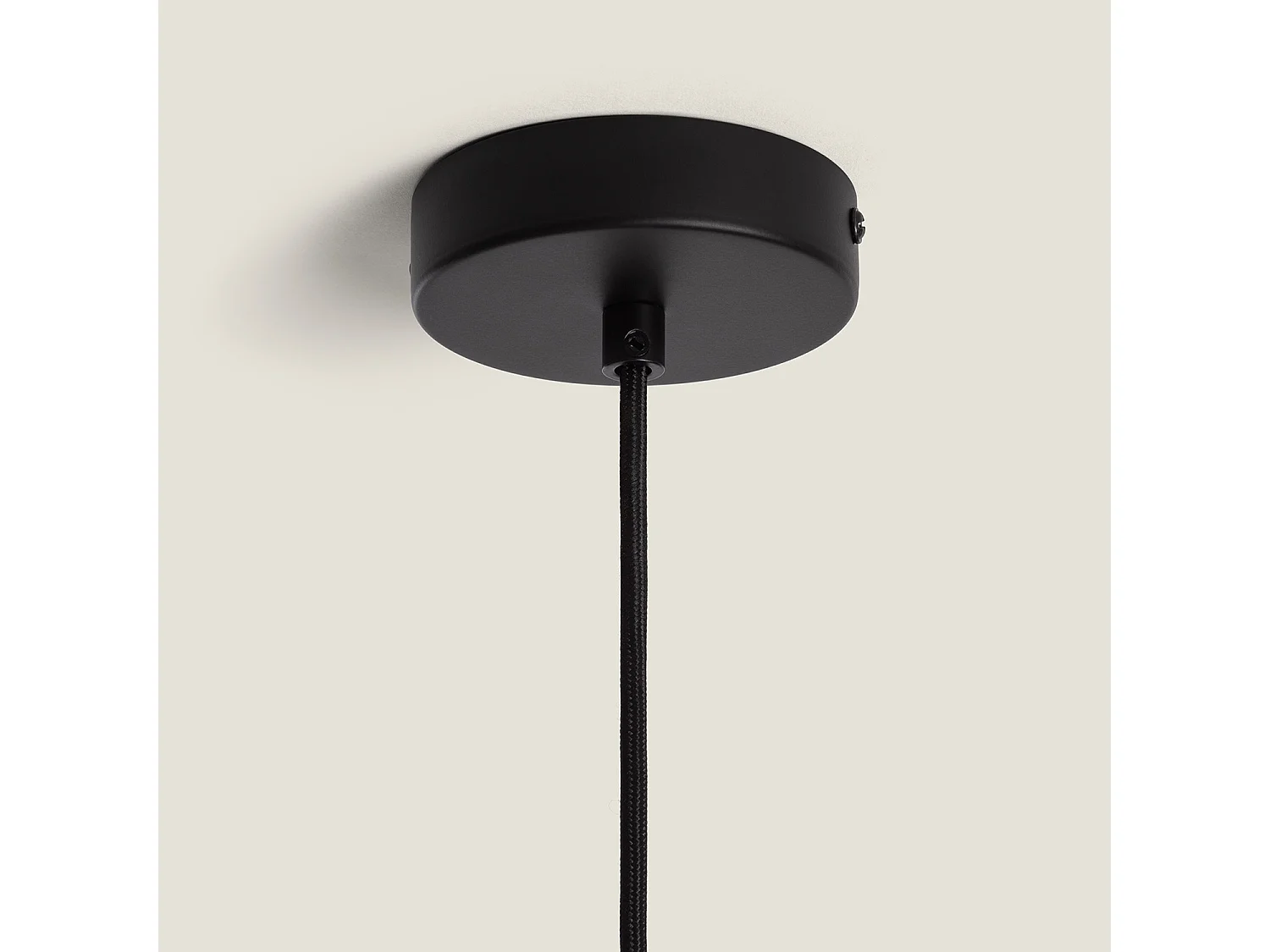 Lampada a Sospensione Metallo e Legno Wawak Nero