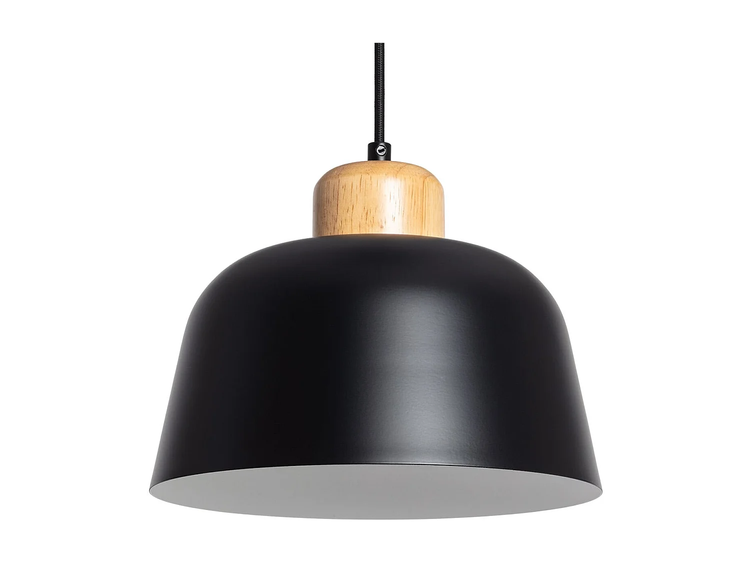 Lámpara Colgante Metal y Madera Wawak Negro