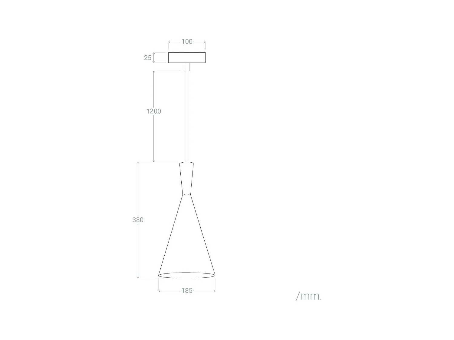 Suspension Métal Lennon Jaune