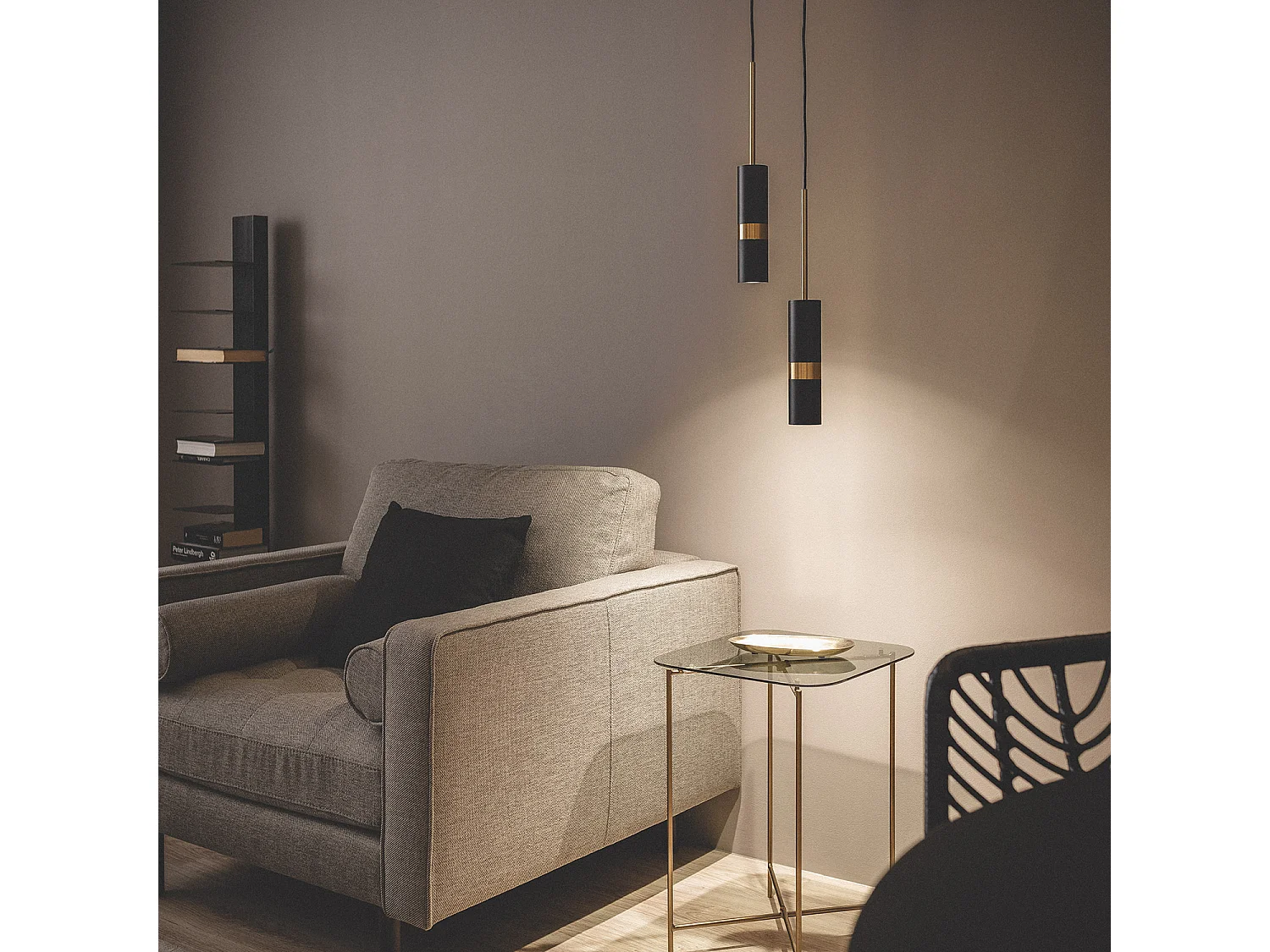 Lampada a Sospensione in Metallo Lumen Nero