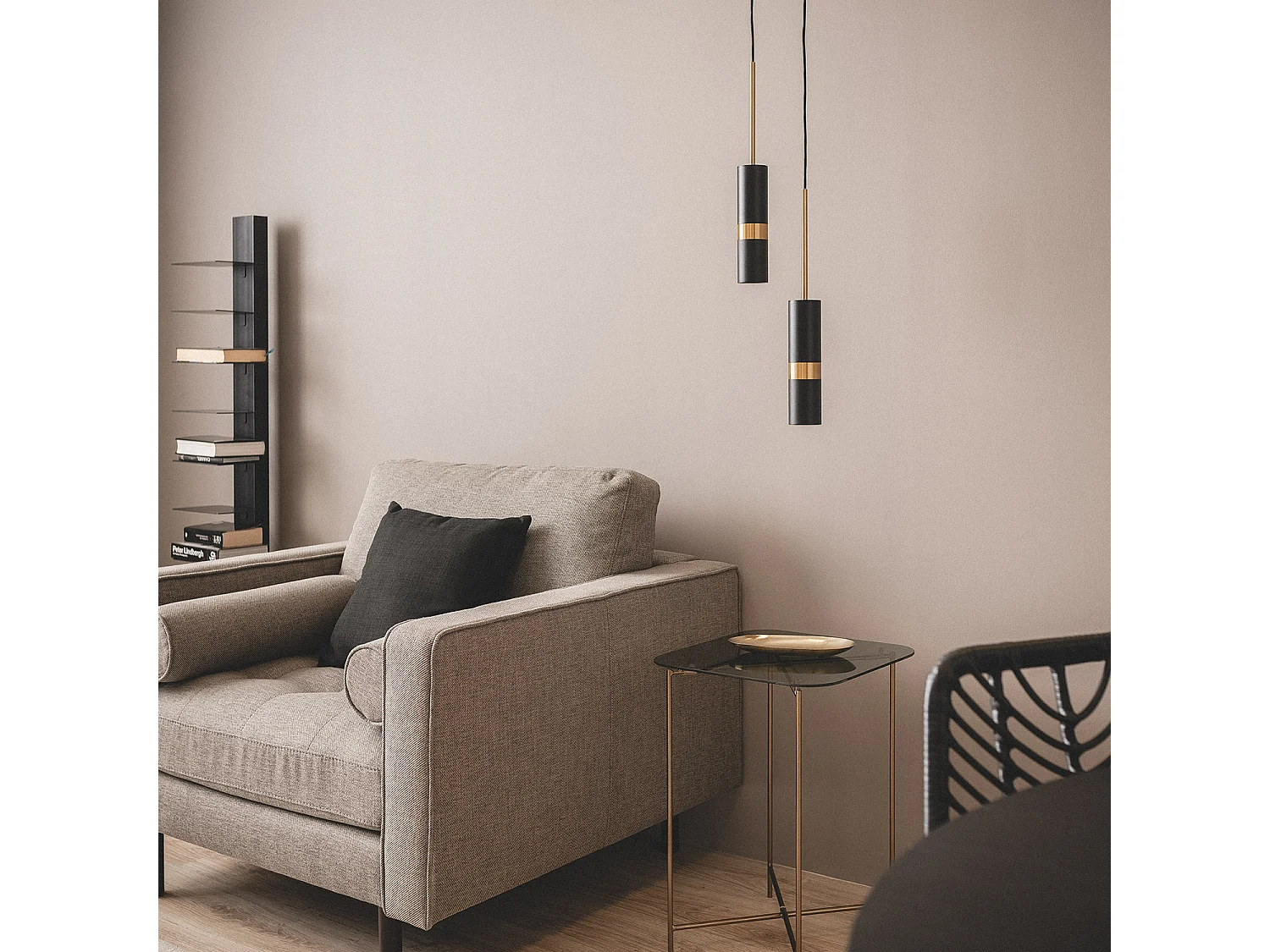 Lampada a Sospensione in Metallo Lumen Nero