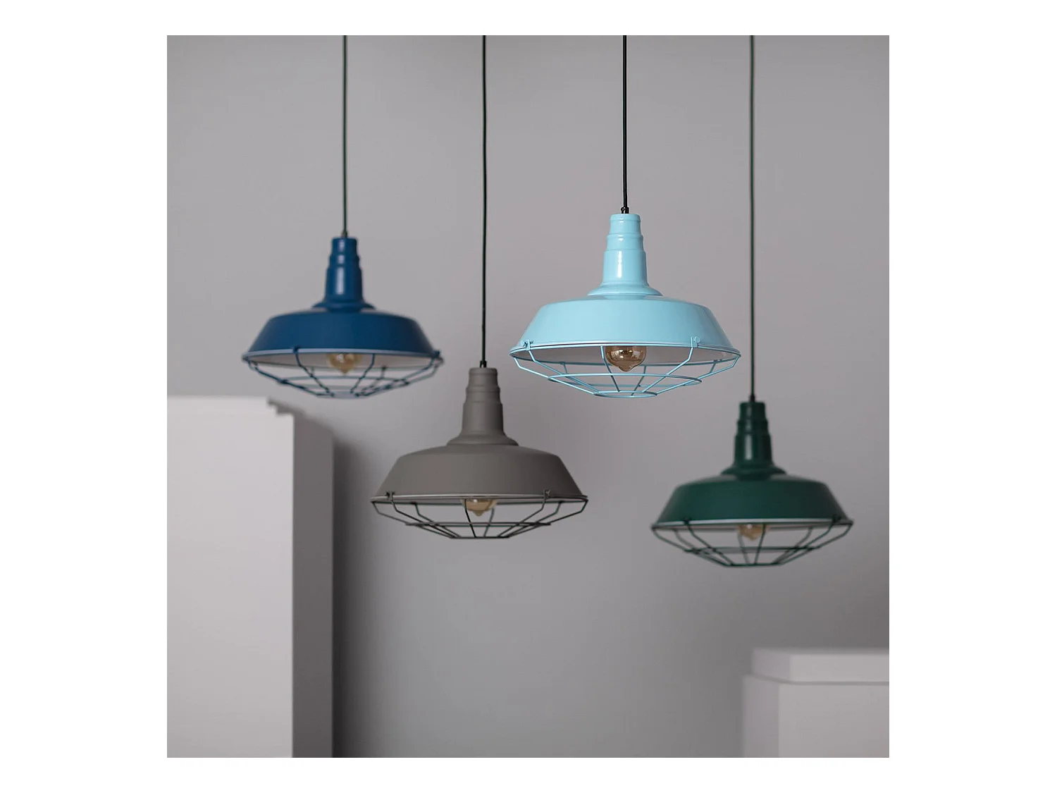 Lampada a Sospensione in Metallo Jagger Nero