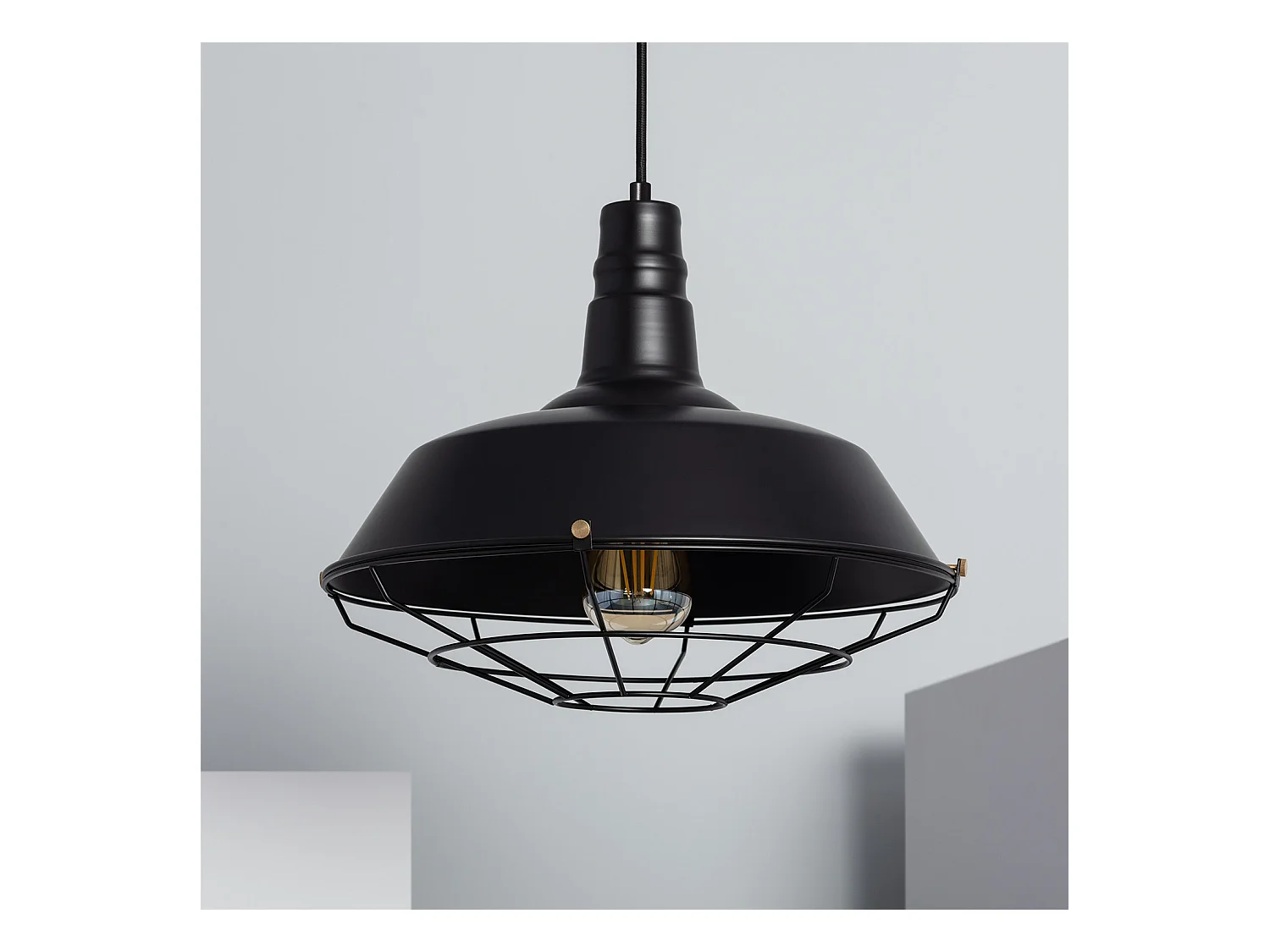 Lampada a Sospensione in Metallo Jagger Nero