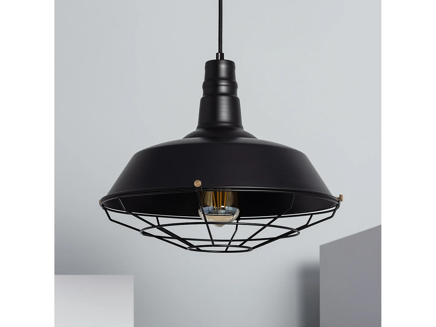 Lampada a Sospensione in Metallo Jagger Nero
