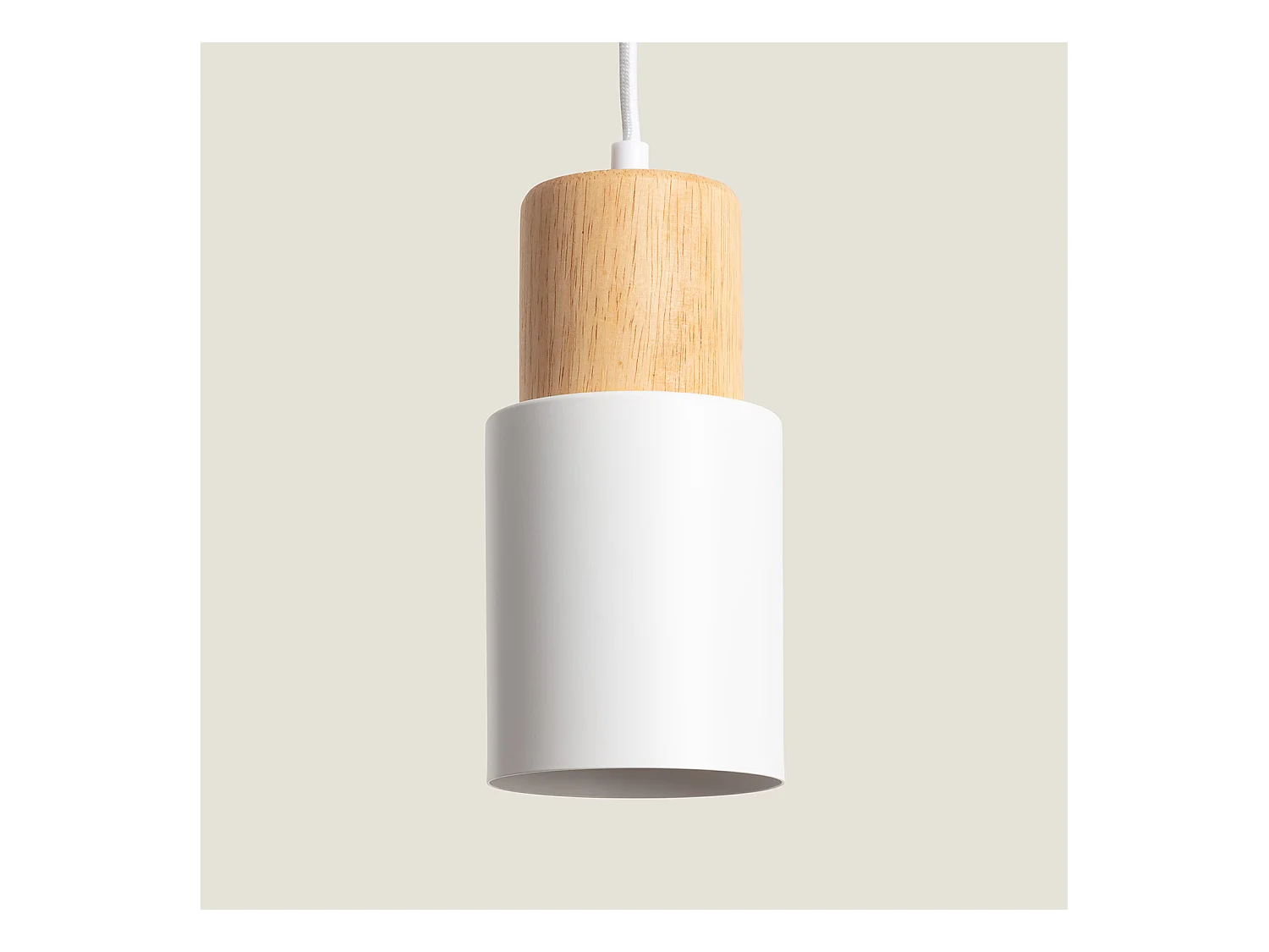 Lámpara Colgante Metal y Madera Kidonge Negro