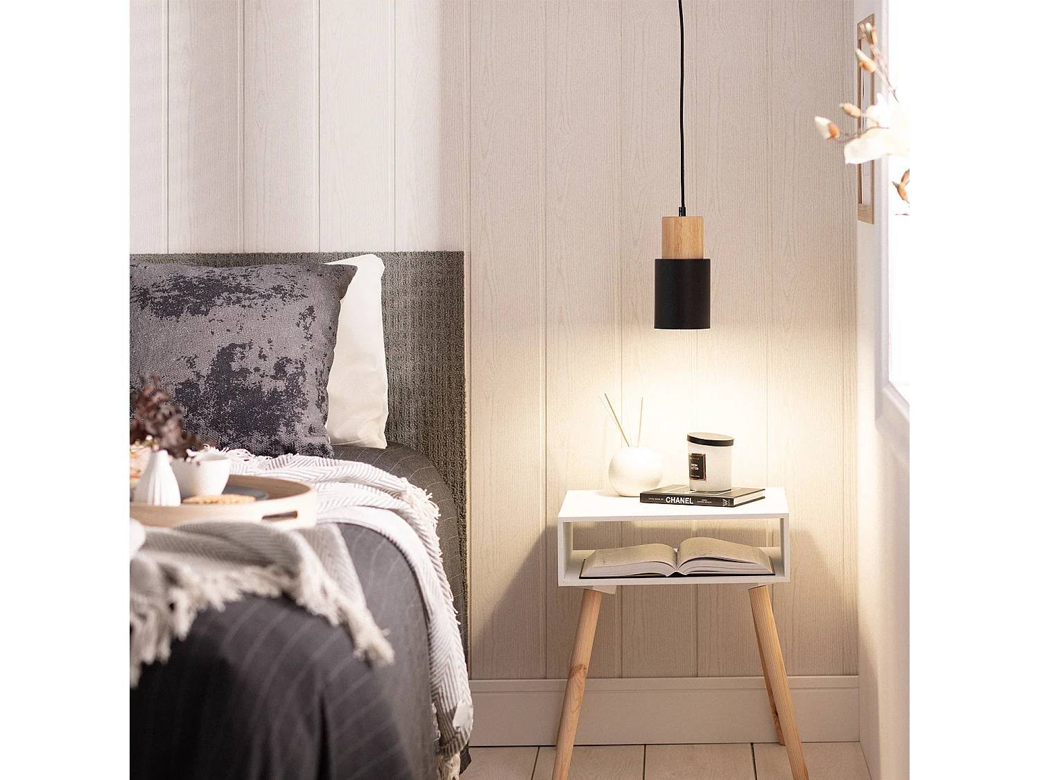 Suspension Bois et Métal Kidonge  Noir