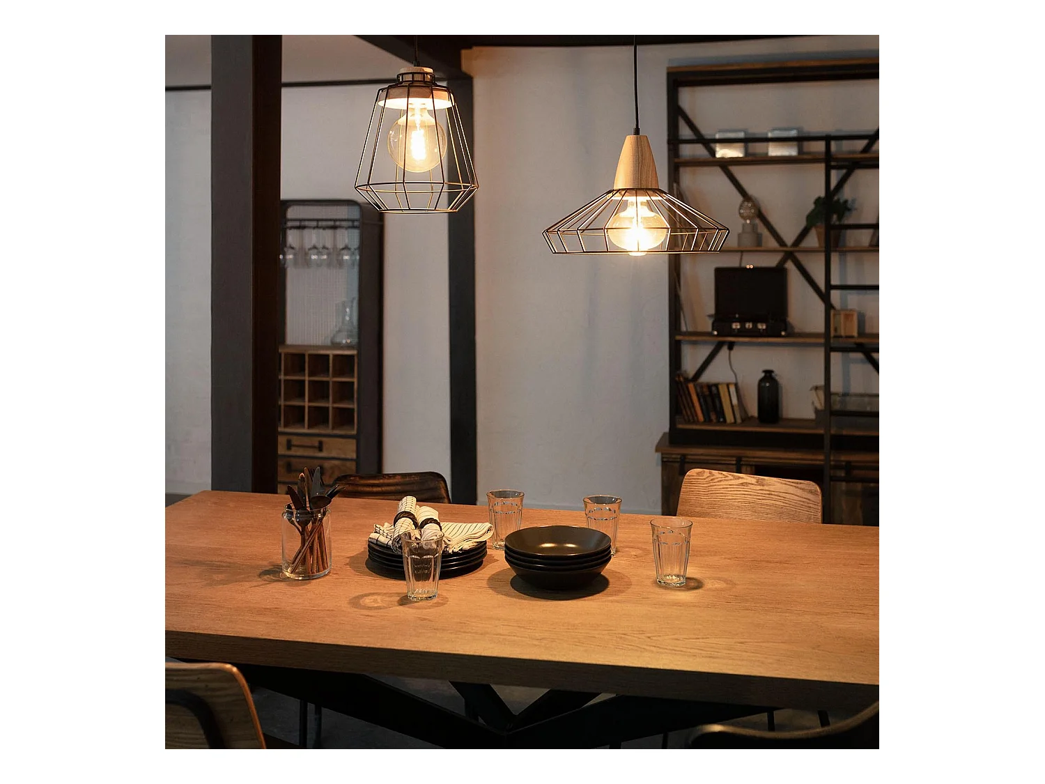 Lámpara Colgante Metal Keler Negro