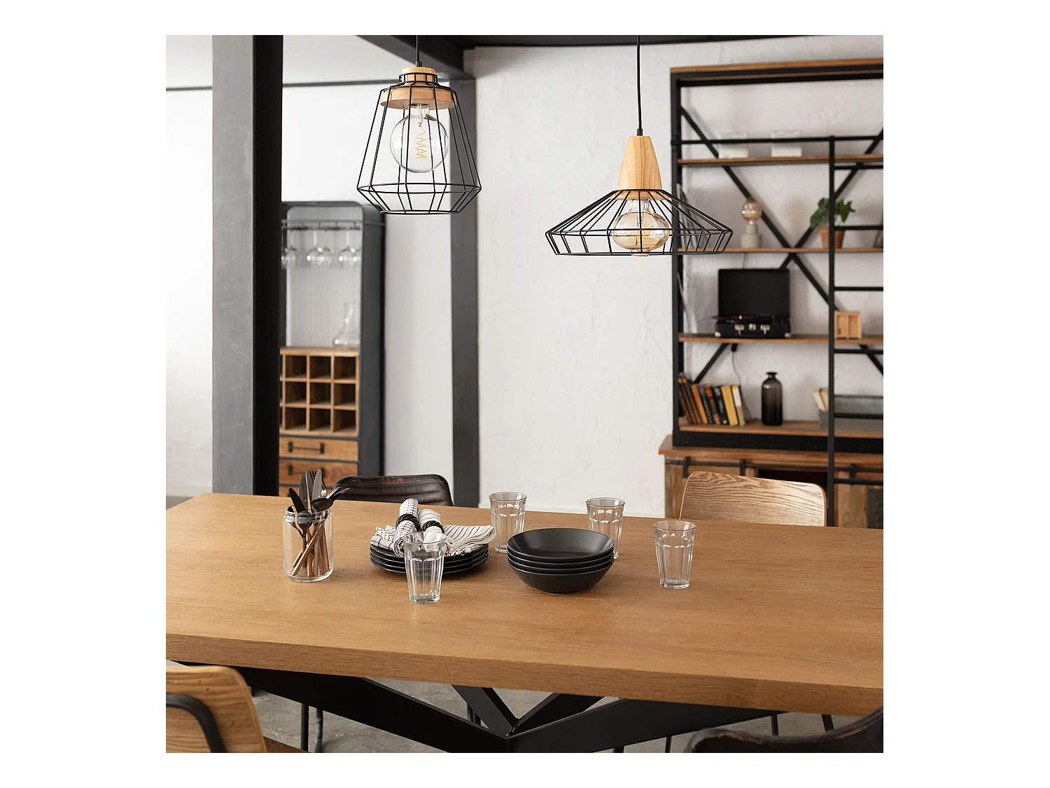 Lámpara Colgante Metal Keler Negro