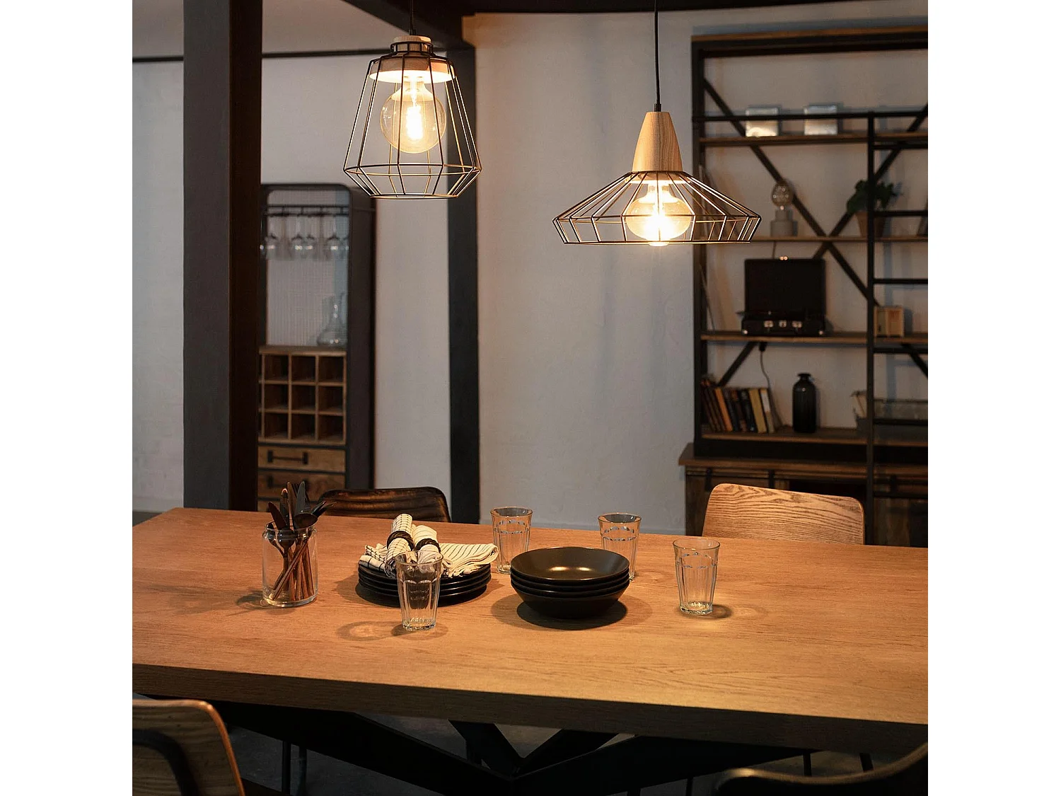 Lampada a Sospensione Metallo Keler Nero