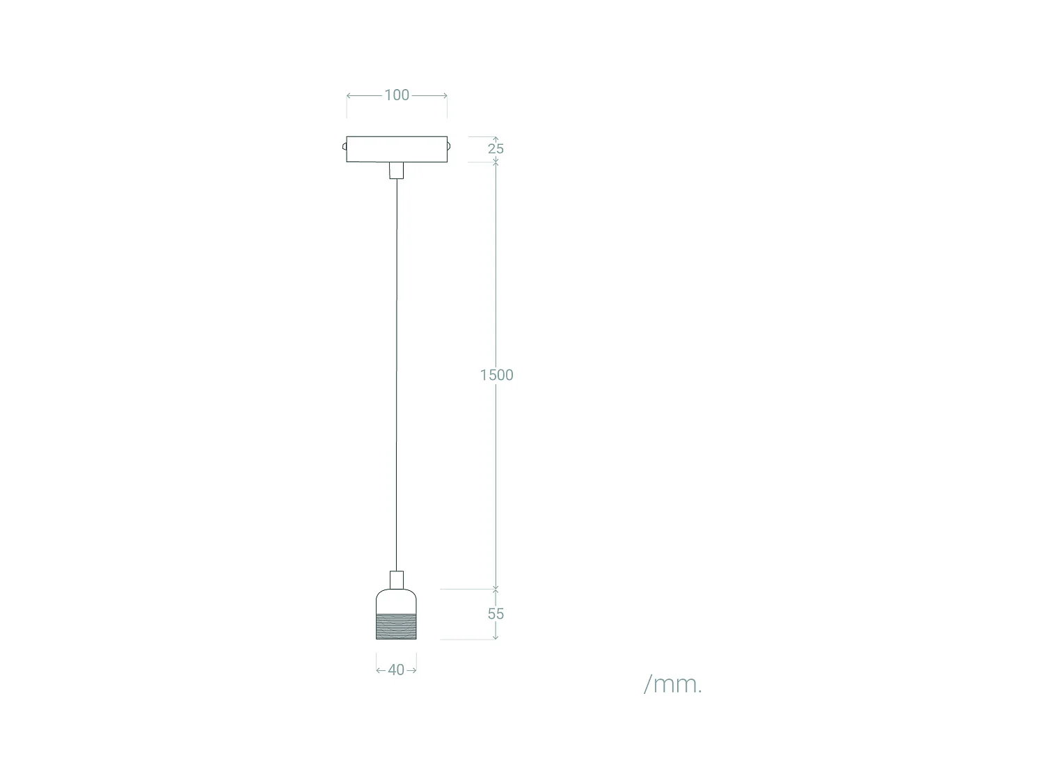 Suspension Métal Bowie Noir