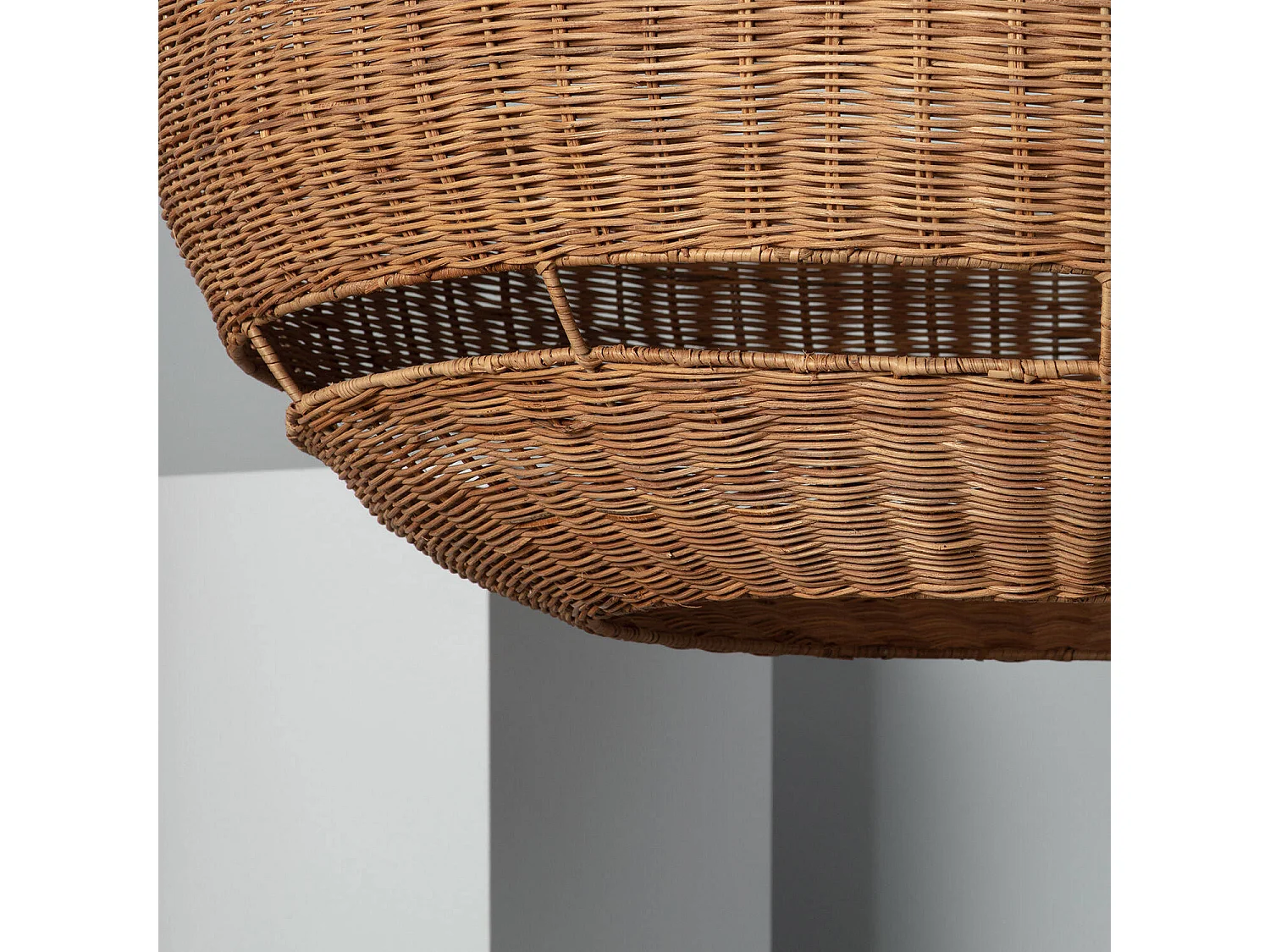 Lampada a Sospensione Rattan Oblate Bulang ILUZZIA Intrecciato Bianco