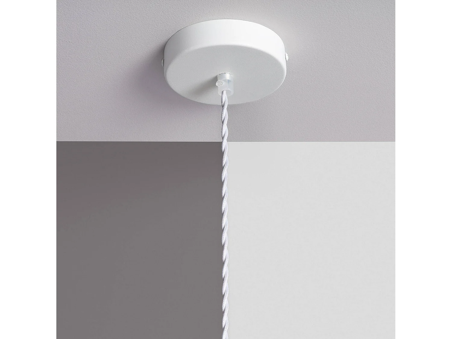 Lampada a Sospensione Rattan Oblate Bulang ILUZZIA Intrecciato Bianco