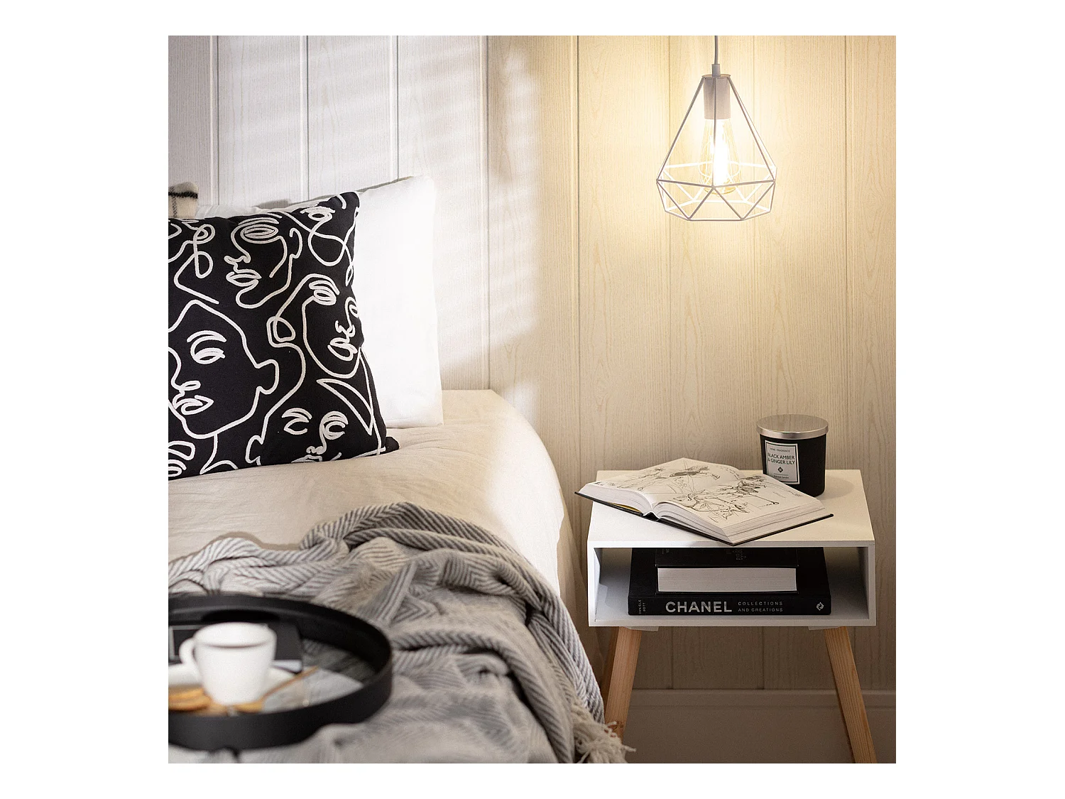 Suspension Métal Sardo Blanc