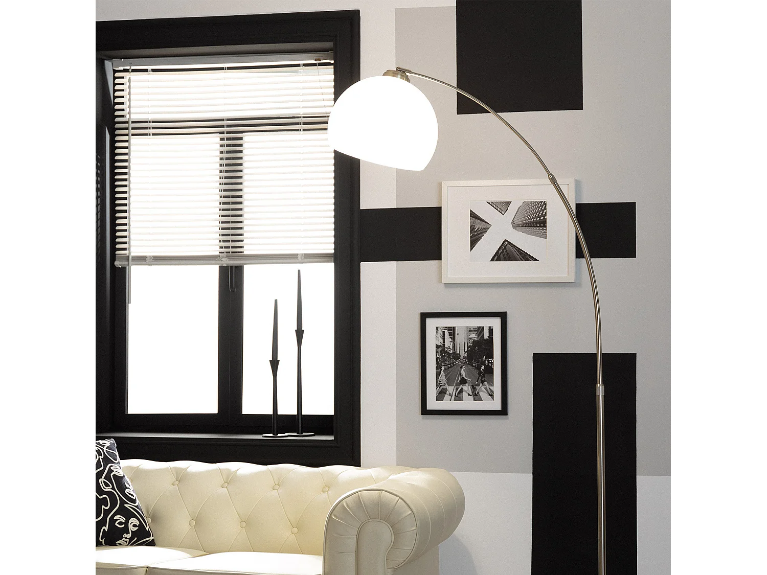 Lampadaire Gebogen  Argenté