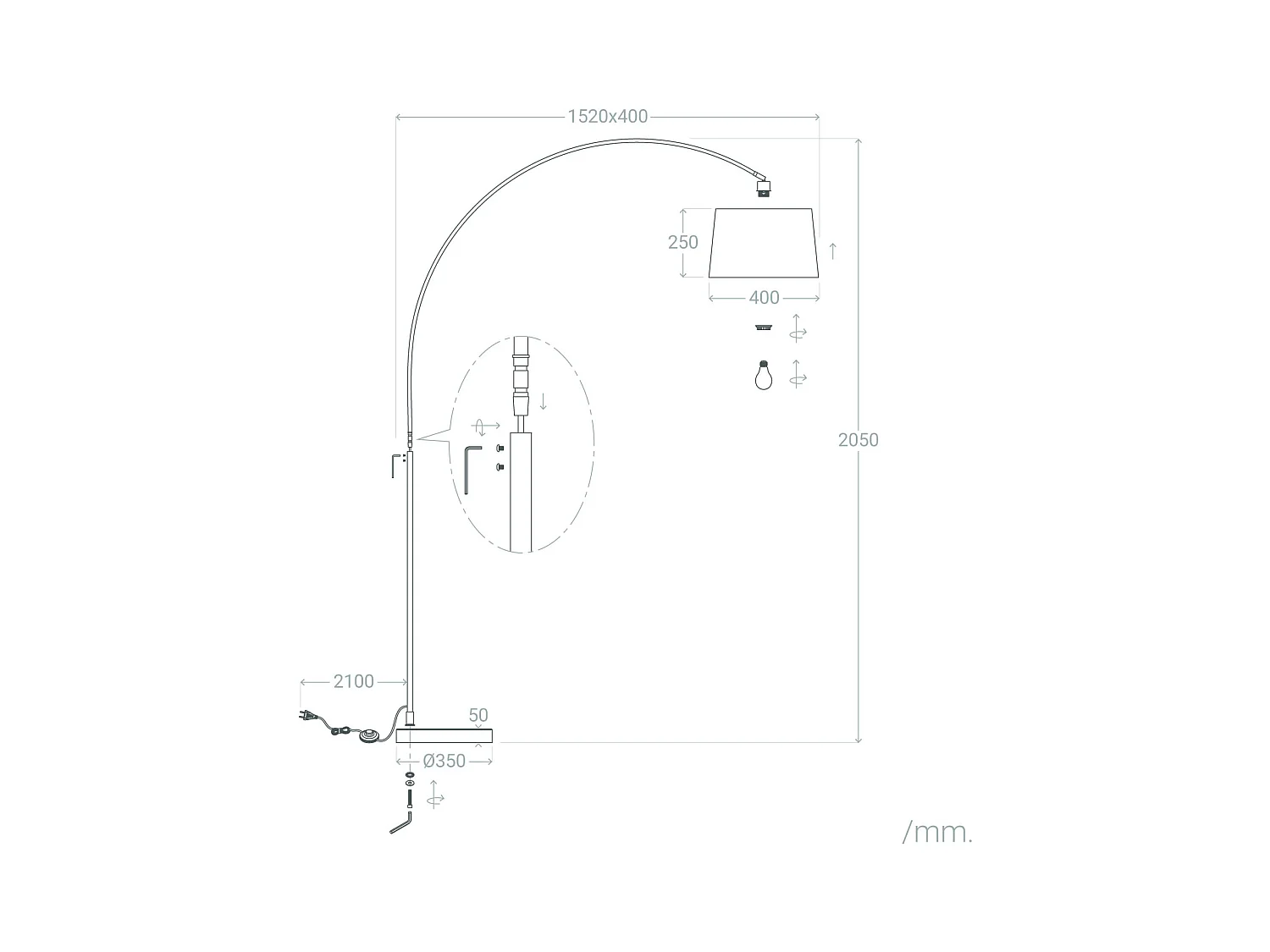 Lámpara de Pie Metal Reflect Negro