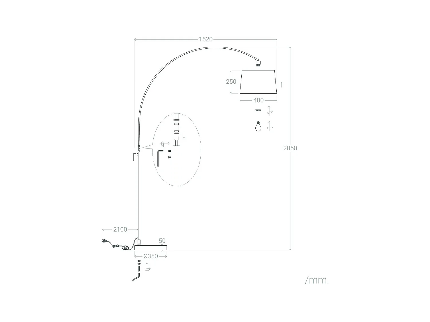 Lámpara de Pie Metal Reflect Negro