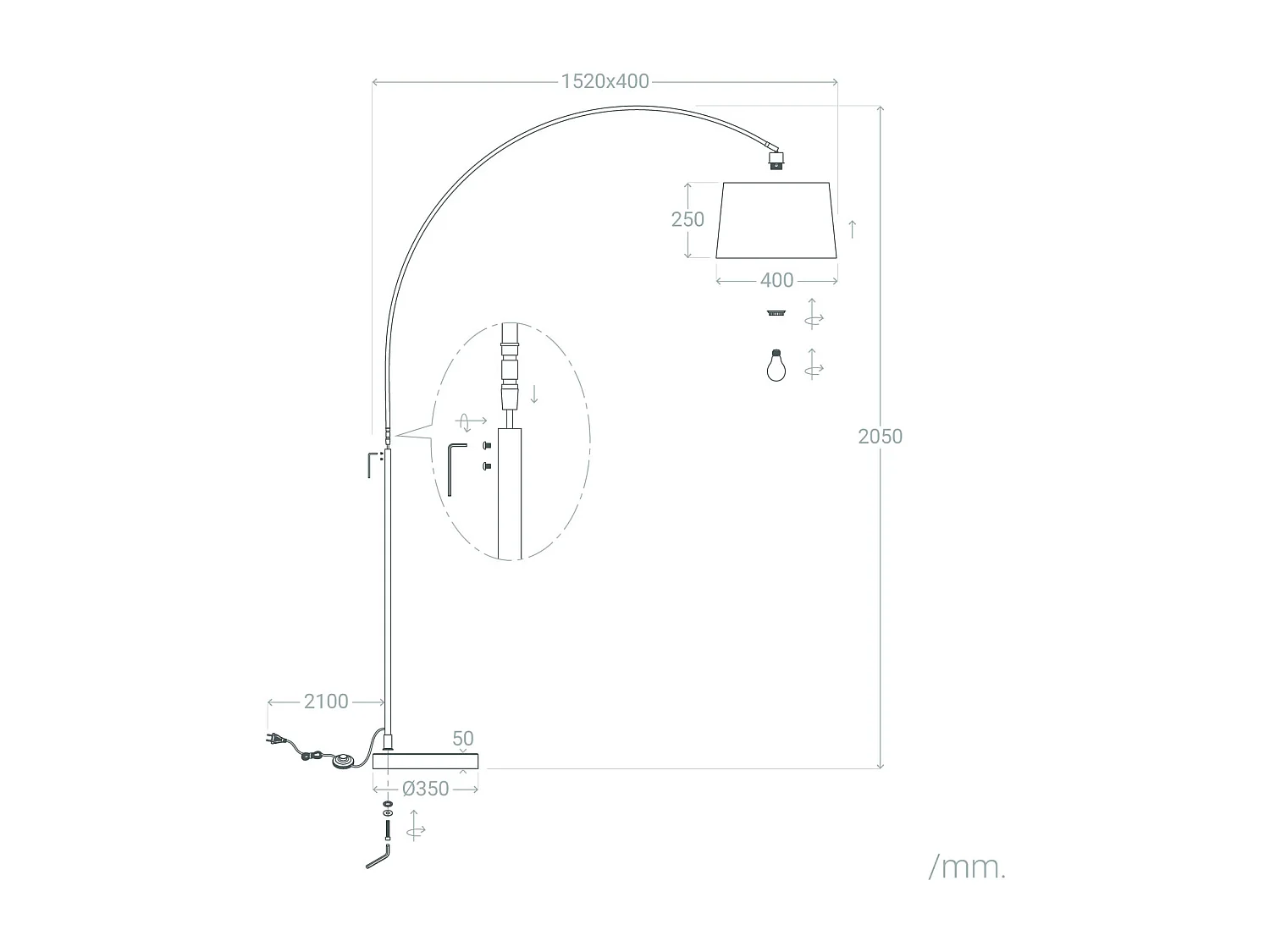 Lámpara de Pie Metal Reflect Negro