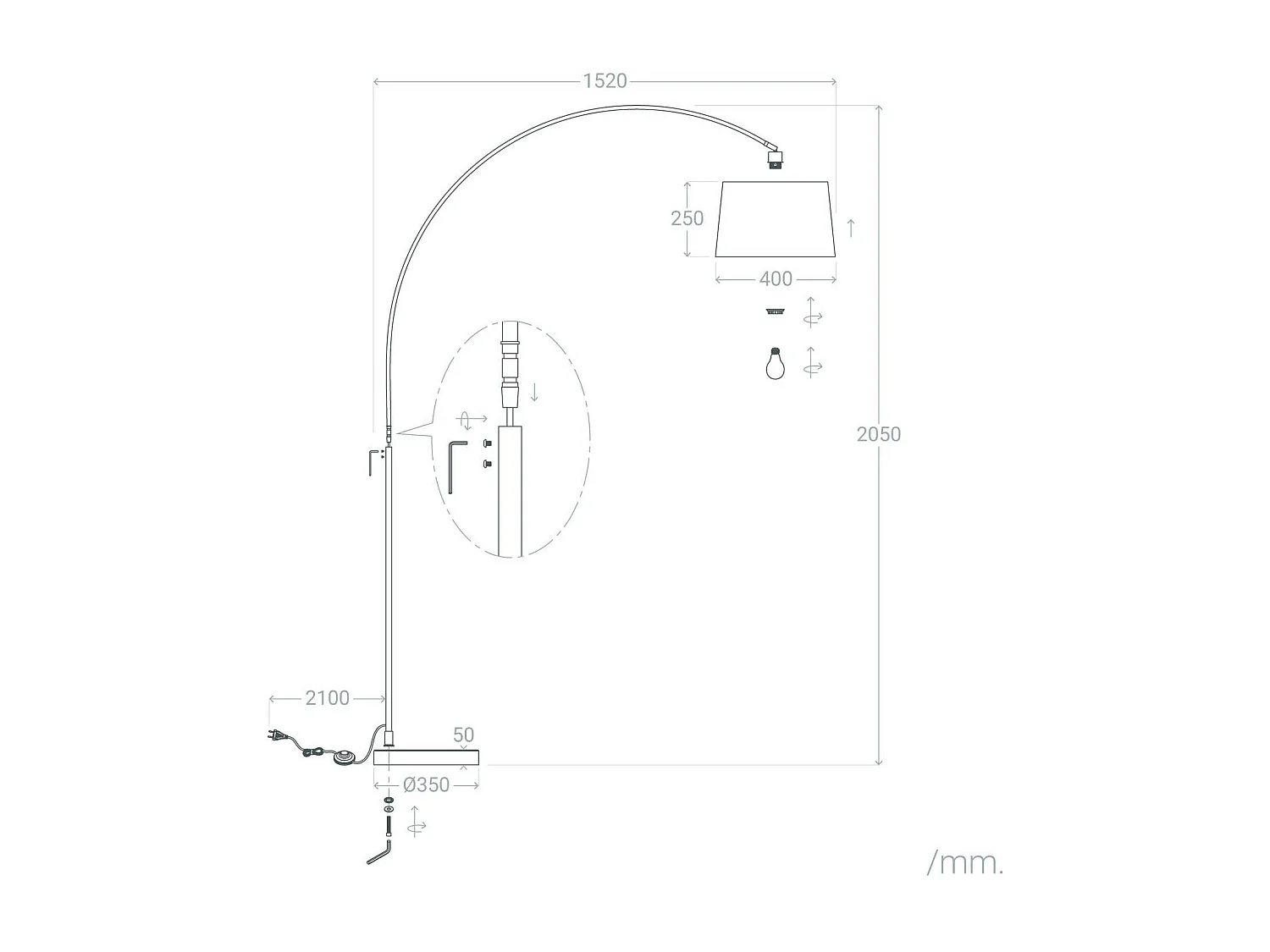 Lámpara de Pie Metal Reflect Negro