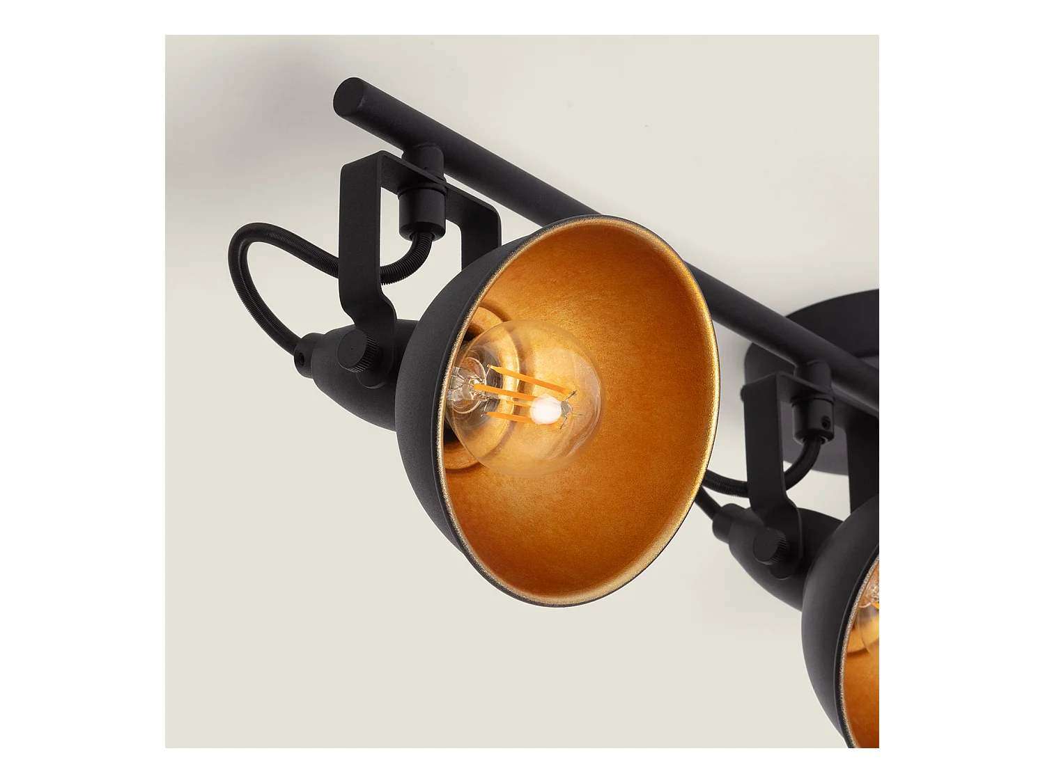 Plafonnier Orientable Aluminium Emer 4 Spots Noir Noir