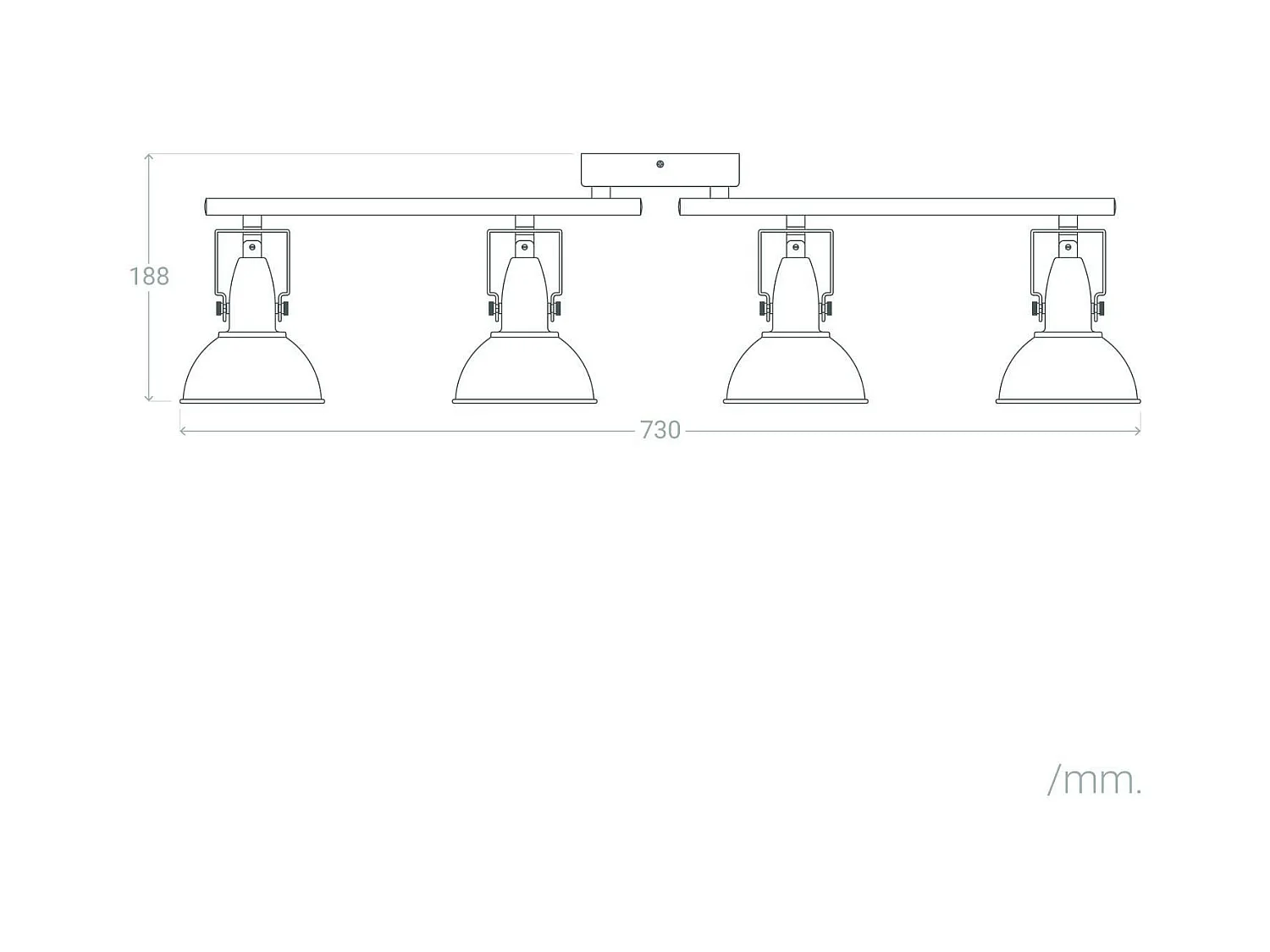 Plafonnier Orientable Aluminium Emer 4 Spots Noir Noir