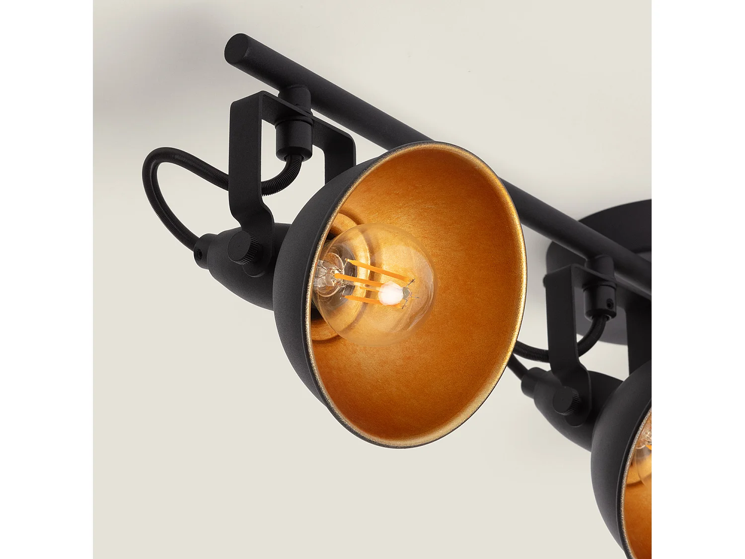 Plafonnier Orientable Aluminium Emer 4 Spots Noir Noir