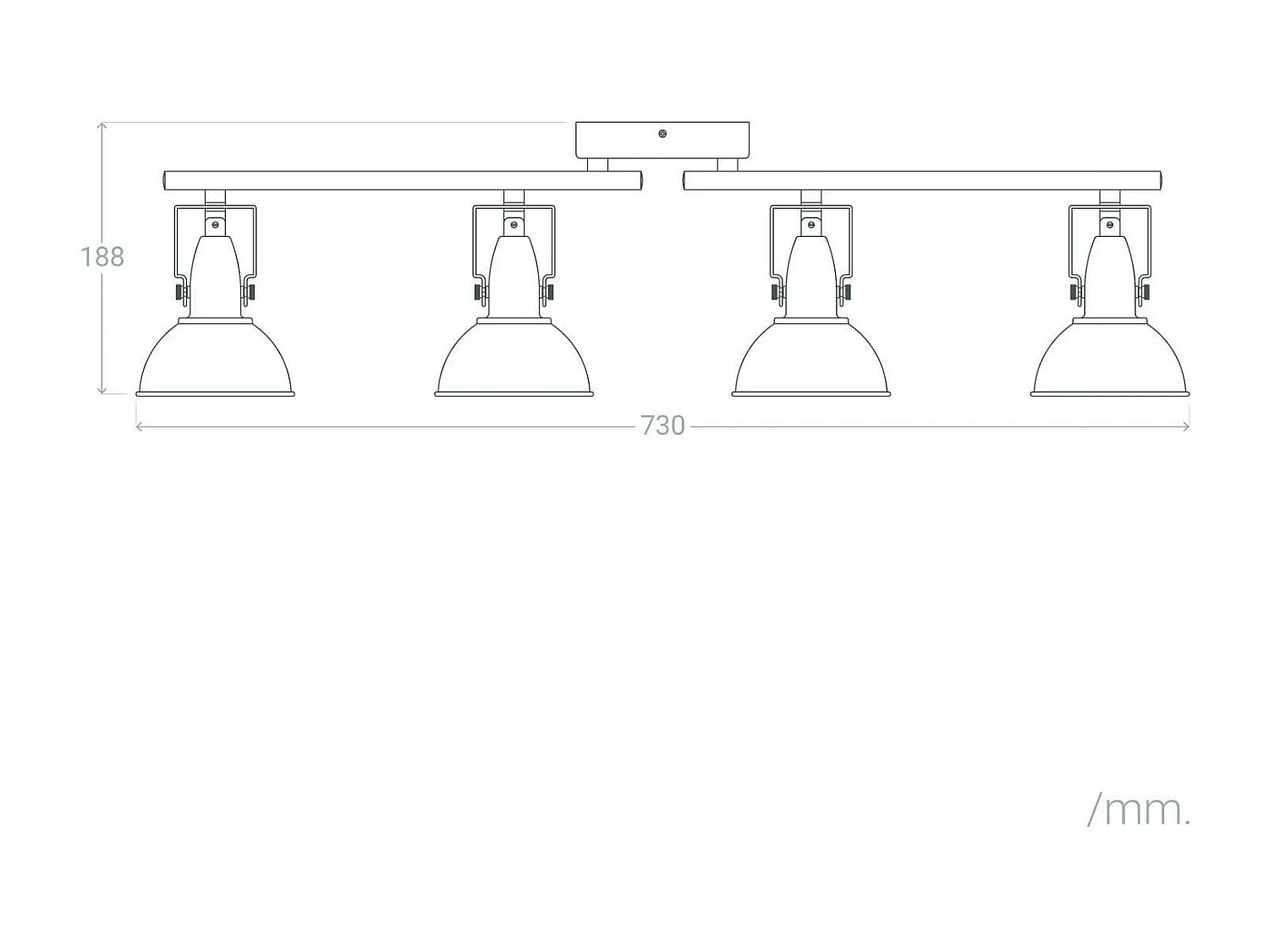 Plafonnier Orientable Aluminium Emer 4 Spots Noir Noir
