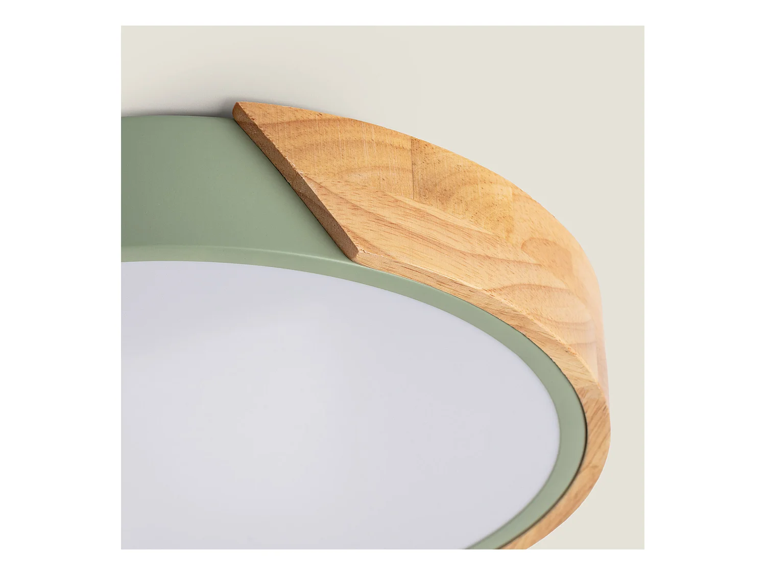 Plafonnier LED Rond Bois 18W CCT Sélectionnable Semi-Dari Ø320 mm Blanc