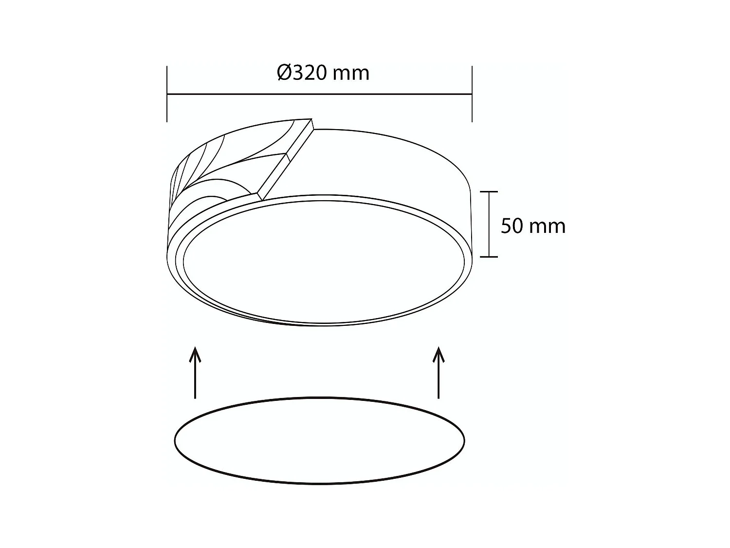 Plafonnier LED Rond Bois 18W CCT Sélectionnable Semi-Dari Ø320 mm Blanc