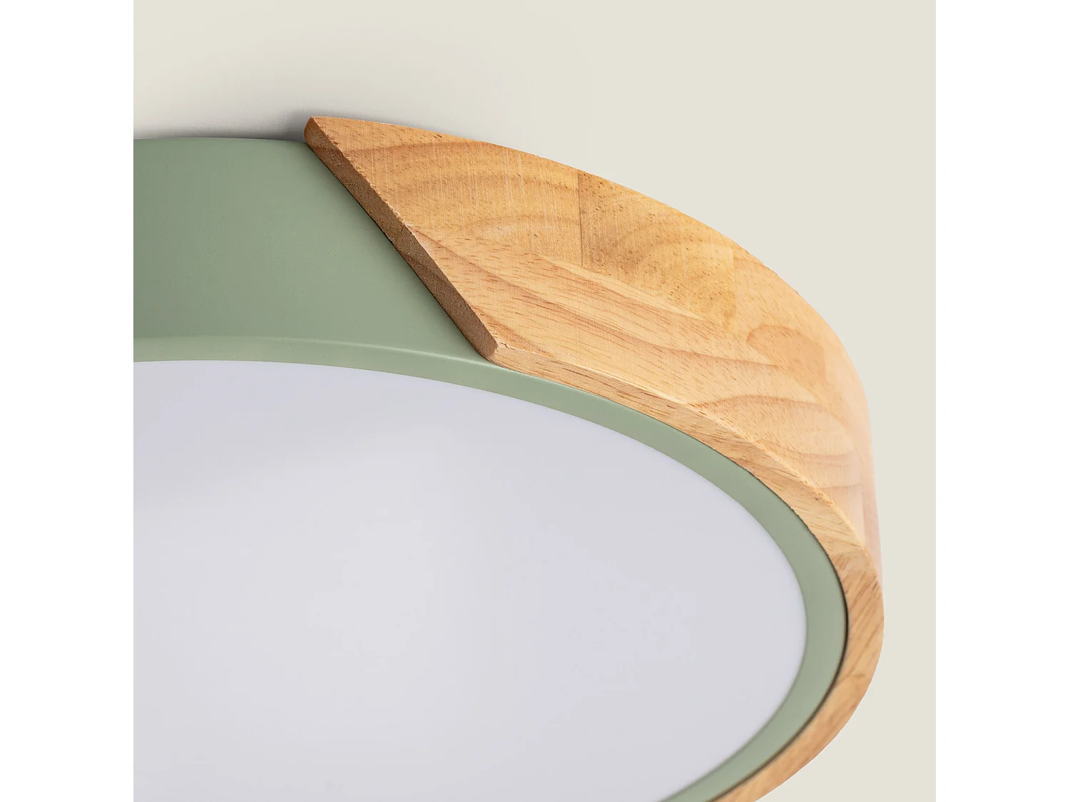 Plafonnier LED Rond Bois 18W CCT Sélectionnable Semi-Dari Ø320 mm Blanc